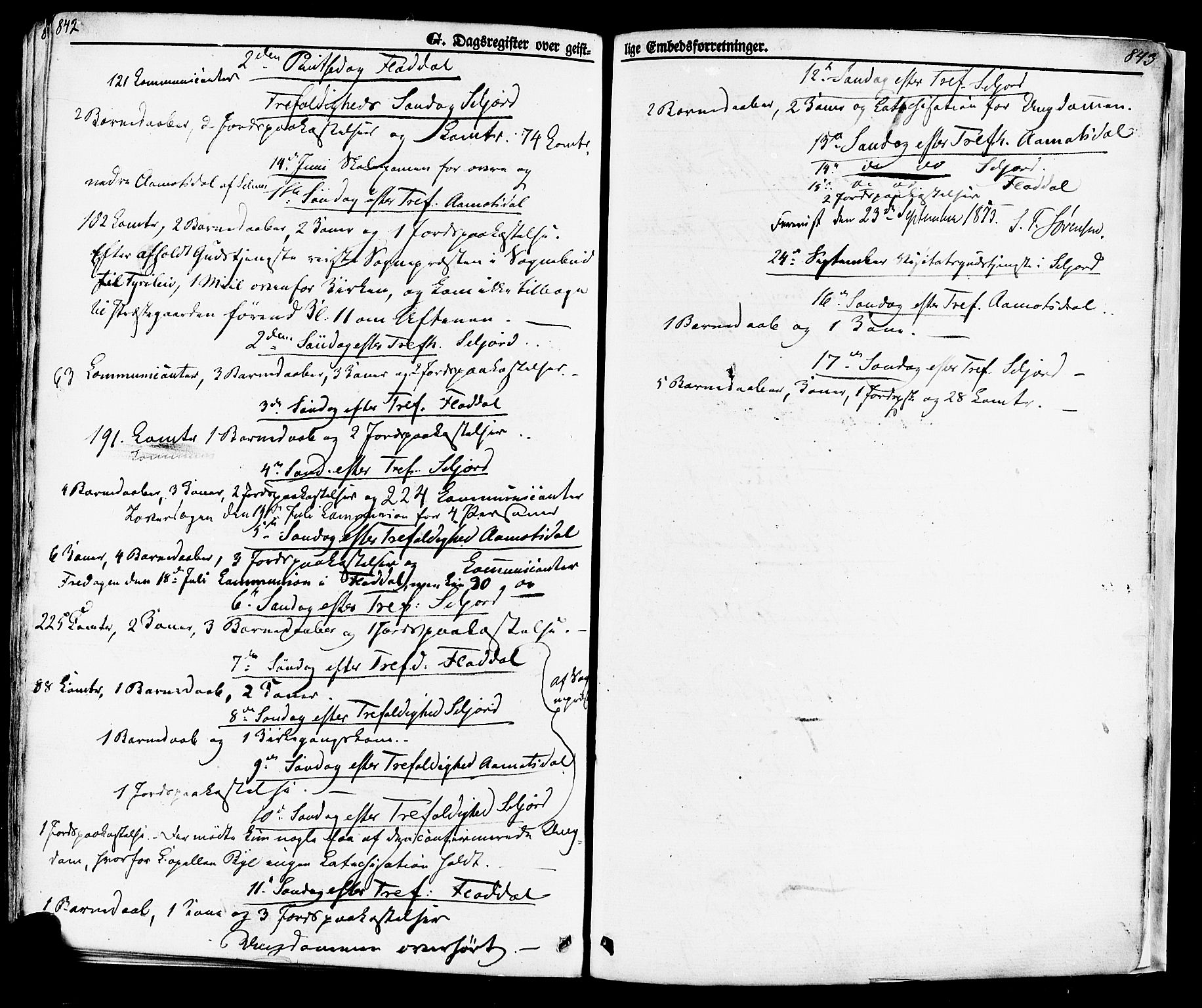 Seljord kirkebøker, SAKO/A-20/F/Fa/L0013: Parish register (official) no. I 13, 1866-1876, p. 842-843