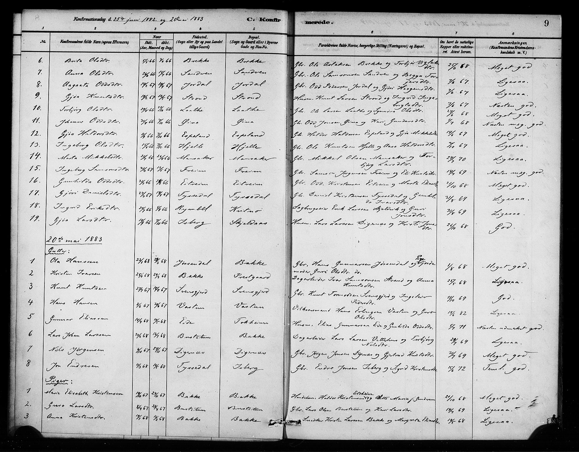 Odda Sokneprestembete, SAB/A-77201/H/Haa: Parish register (official) no. A 2, 1880-1915, p. 9