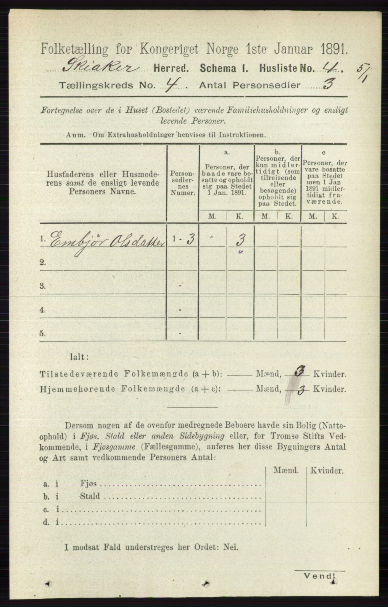 RA, 1891 census for 0513 Skjåk, 1891, p. 1299