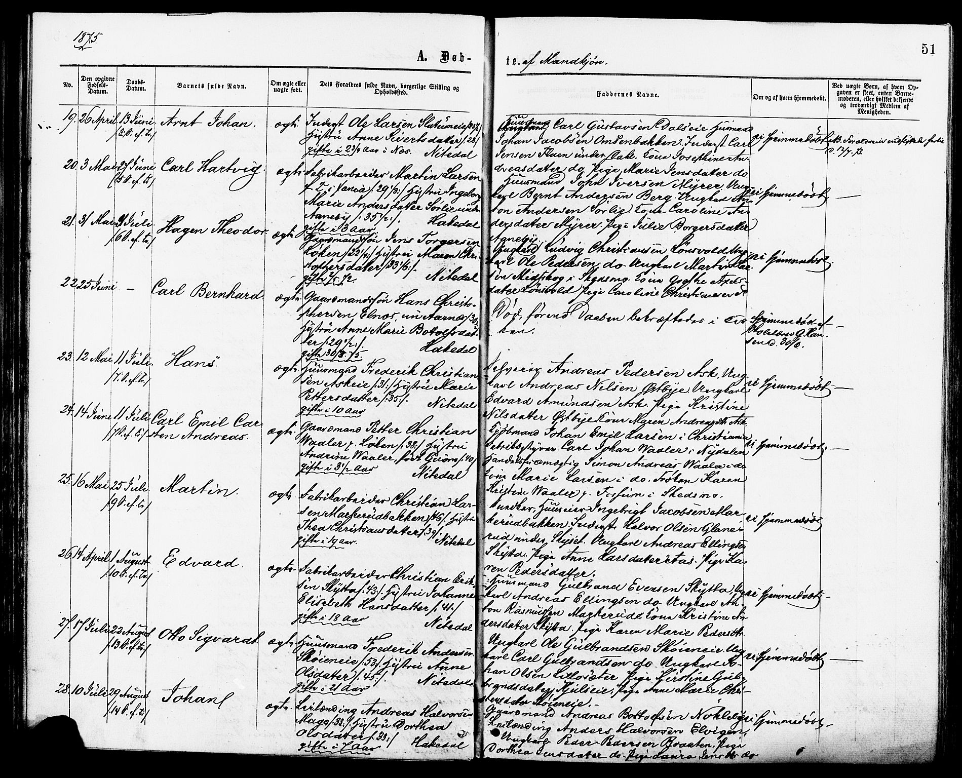 Nittedal prestekontor Kirkebøker, SAO/A-10365a/F/Fa/L0006: Parish register (official) no. I 6, 1863-1878, p. 51