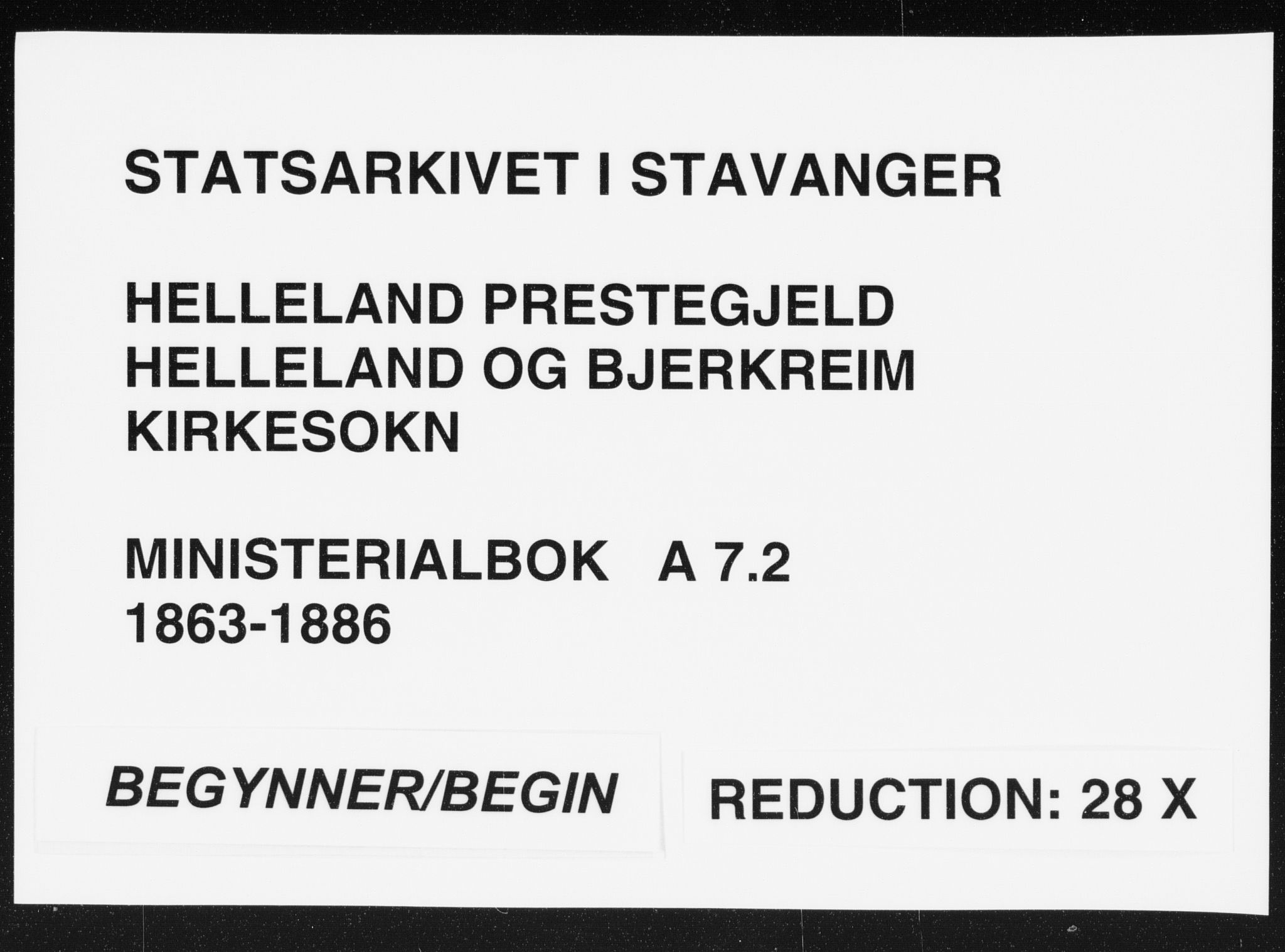 Helleland sokneprestkontor, SAST/A-101810: Parish register (official) no. A 7.2, 1863-1886