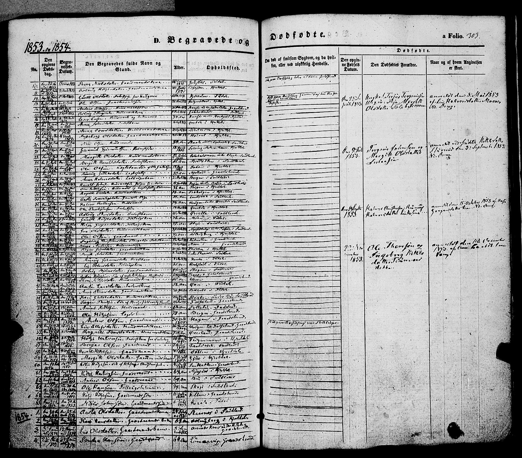 Hjartdal kirkebøker, SAKO/A-270/F/Fa/L0008: Parish register (official) no. I 8, 1844-1859, p. 303