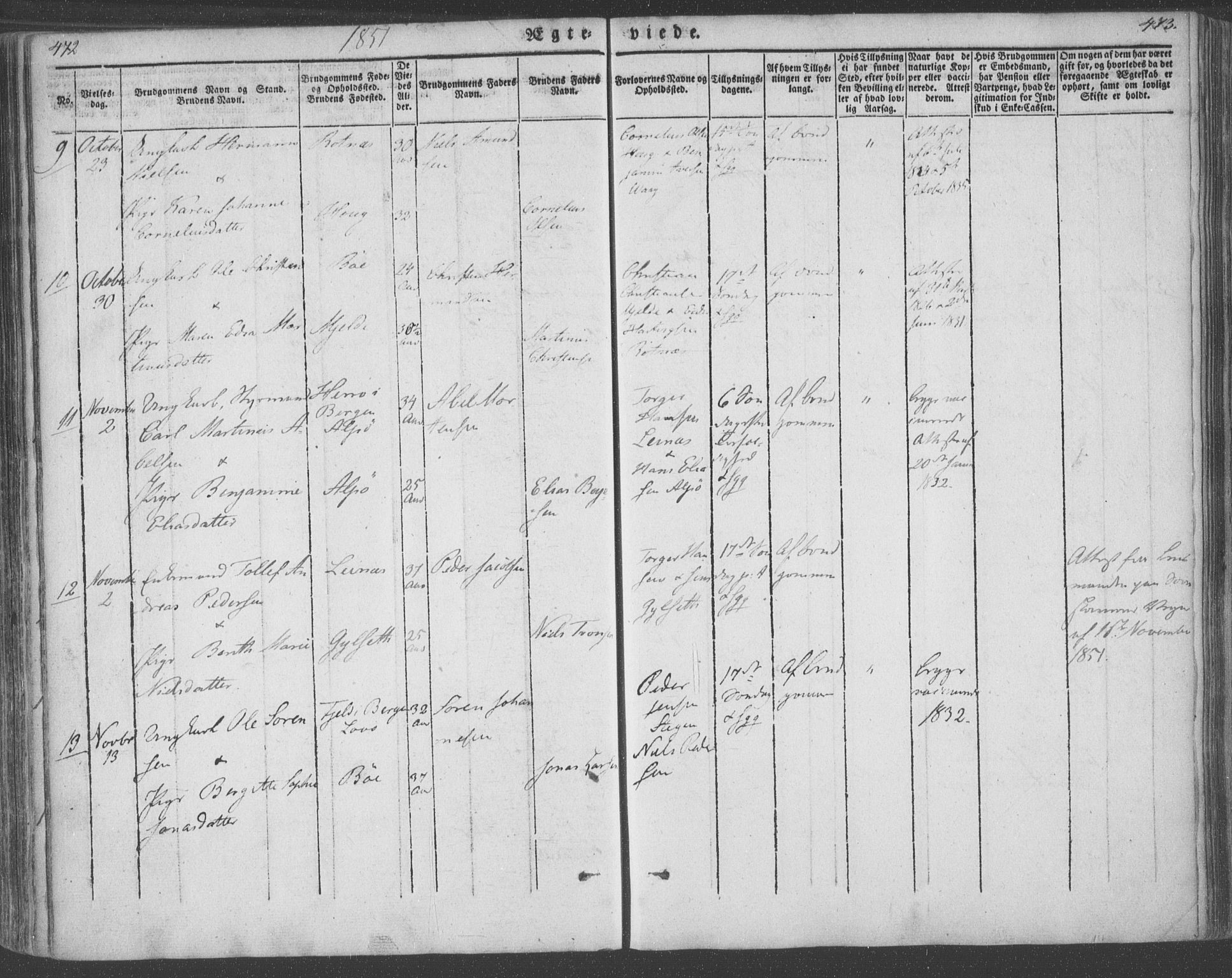 Ministerialprotokoller, klokkerbøker og fødselsregistre - Nordland, AV/SAT-A-1459/855/L0799: Parish register (official) no. 855A07, 1834-1852, p. 472-473