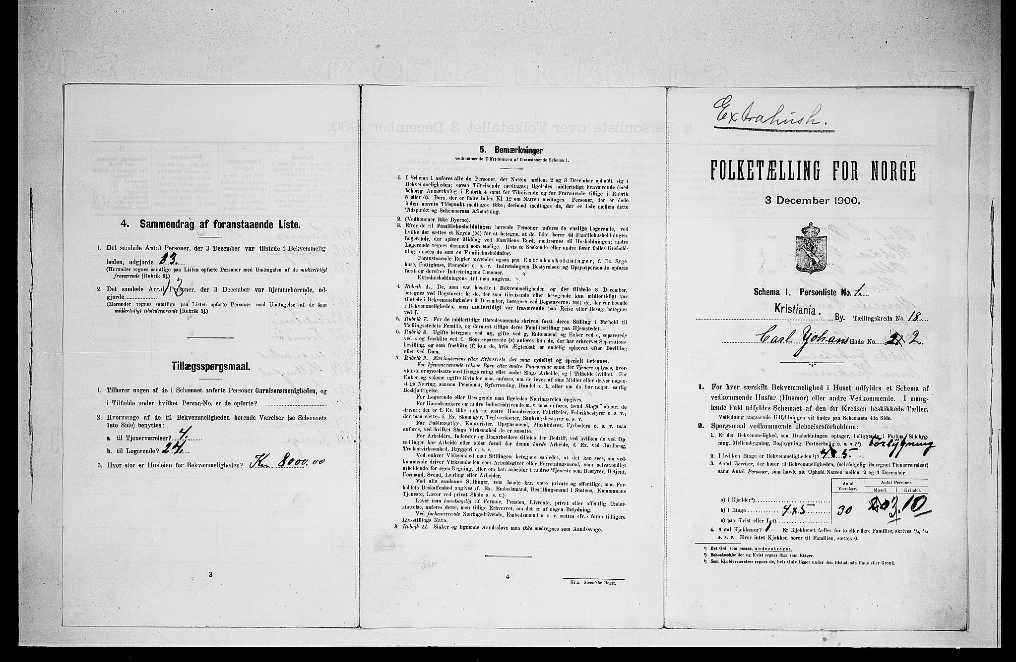 SAO, 1900 census for Kristiania, 1900, p. 11325