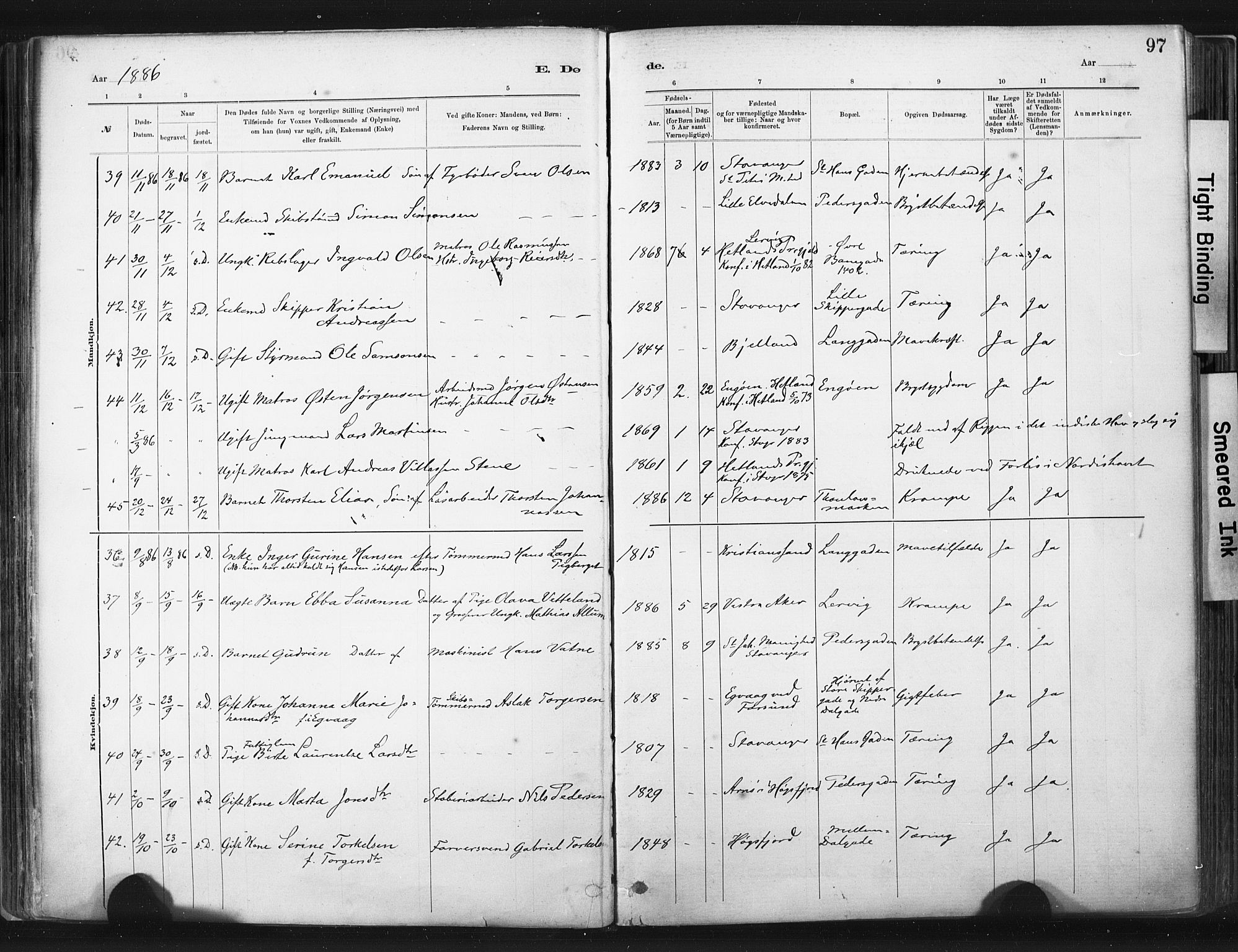 St. Johannes sokneprestkontor, AV/SAST-A-101814/001/30/30BA/L0003: Parish register (official) no. A 3, 1885-1910, p. 97