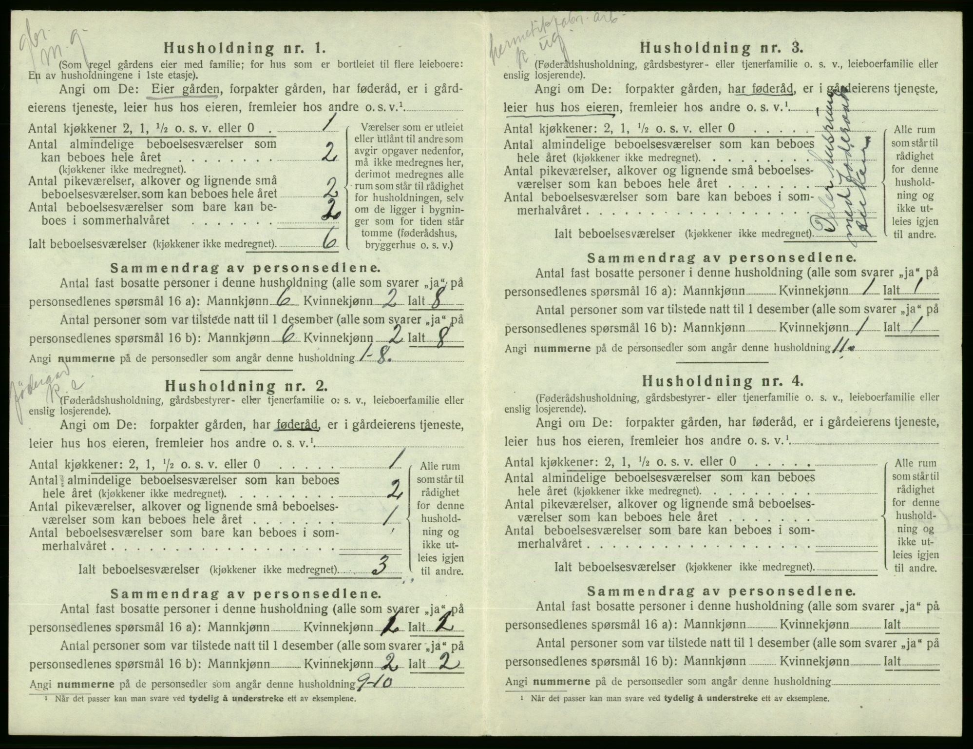 SAB, 1920 census for Ølen, 1920, p. 67