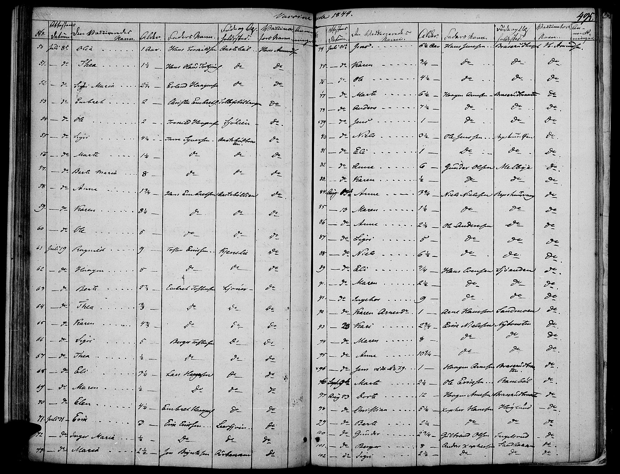 Vinger prestekontor, AV/SAH-PREST-024/H/Ha/Haa/L0008: Parish register (official) no. 8, 1839-1847, p. 495