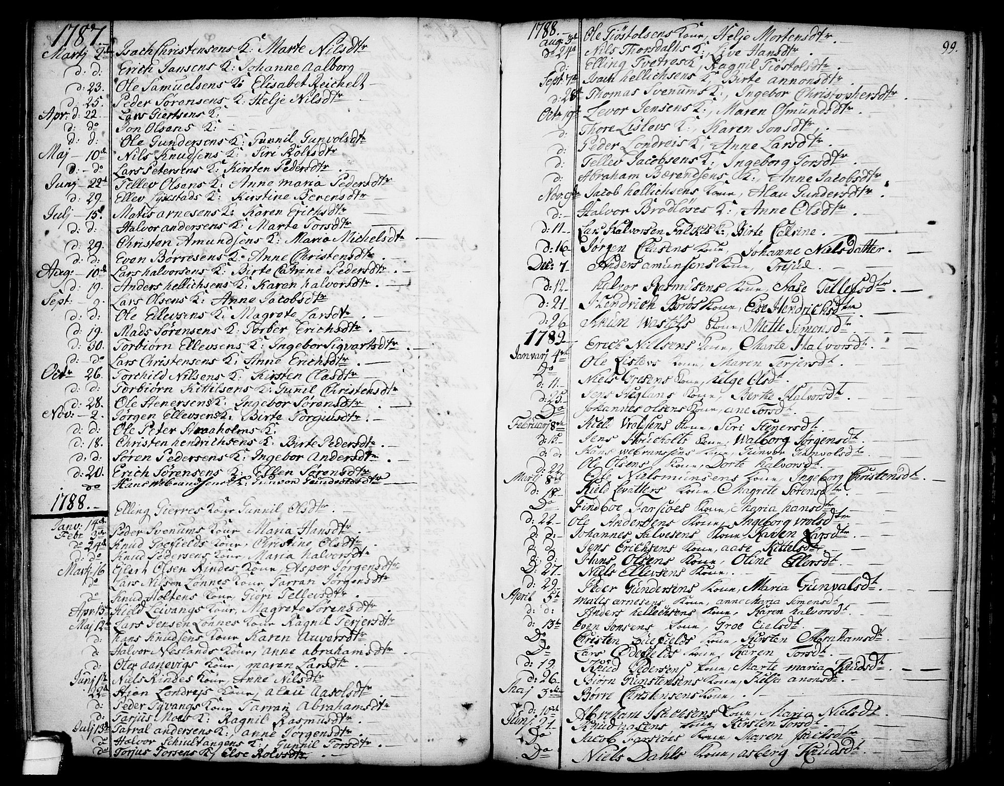 Sannidal kirkebøker, AV/SAKO-A-296/F/Fa/L0002: Parish register (official) no. 2, 1767-1802, p. 99
