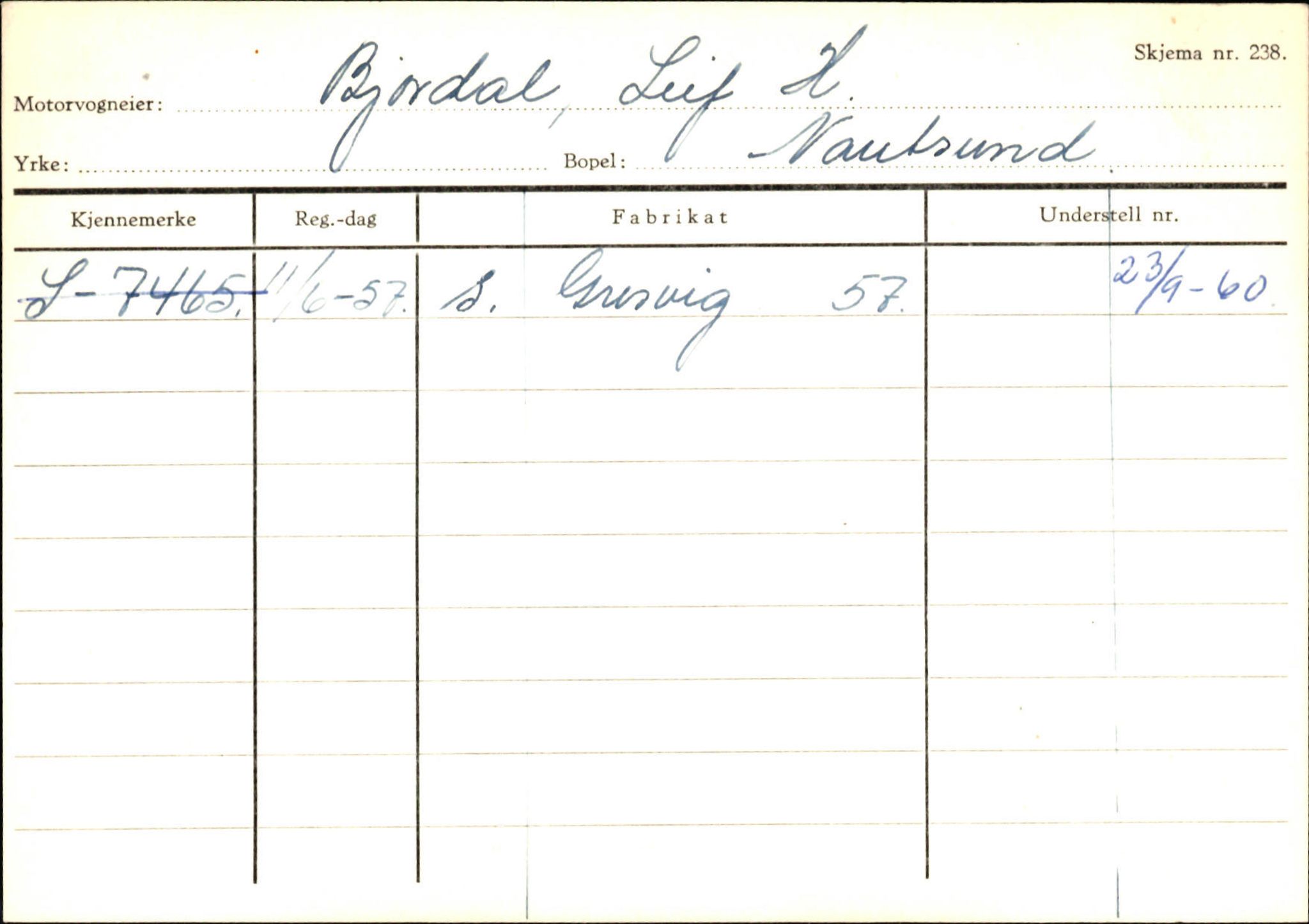 Statens vegvesen, Sogn og Fjordane vegkontor, AV/SAB-A-5301/4/F/L0125: Eigarregister Sogndal V-Å. Aurland A-Å. Fjaler A-N, 1945-1975, p. 1438