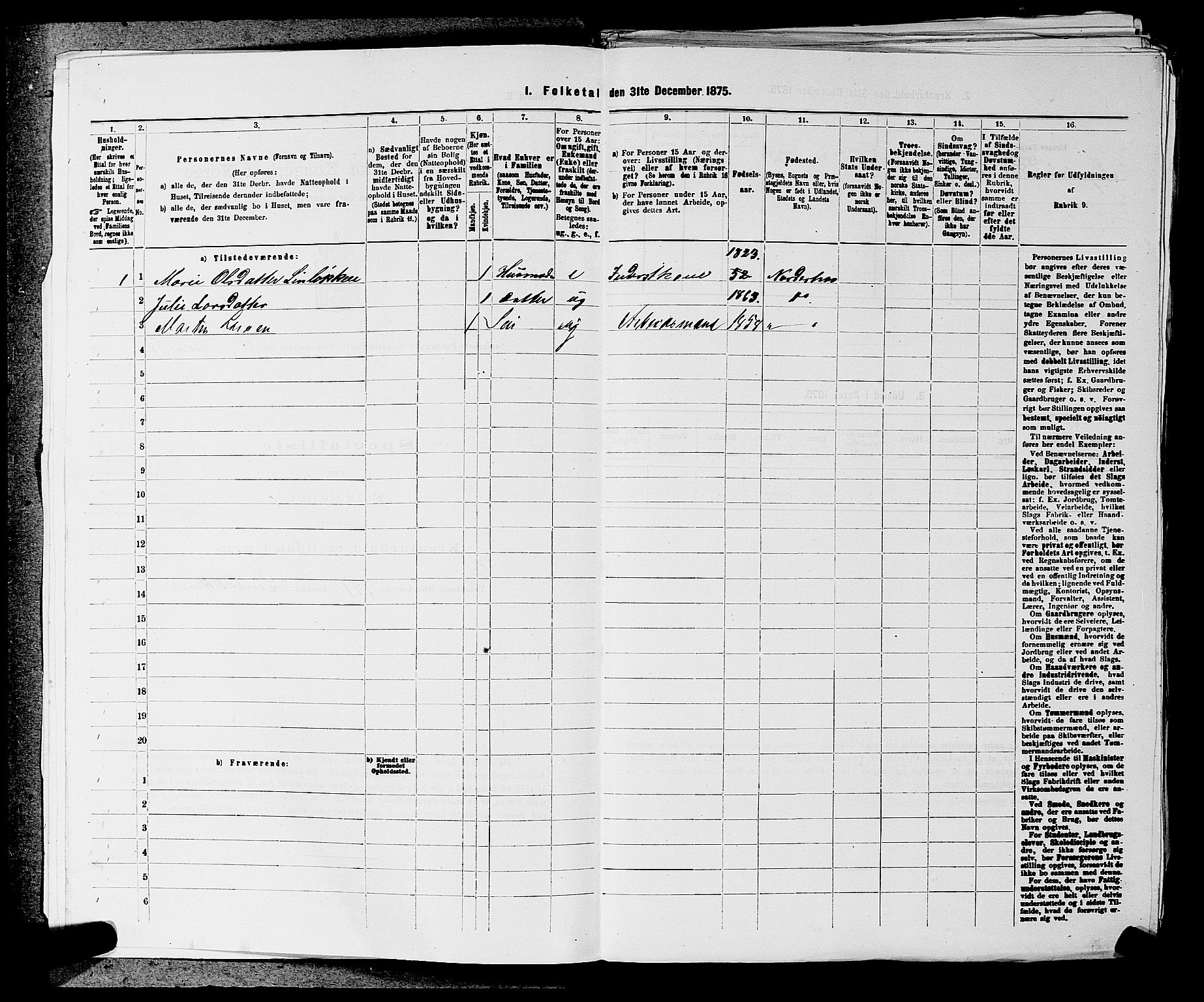 SAKO, 1875 census for 0613L Norderhov/Norderhov, Haug og Lunder, 1875, p. 1868