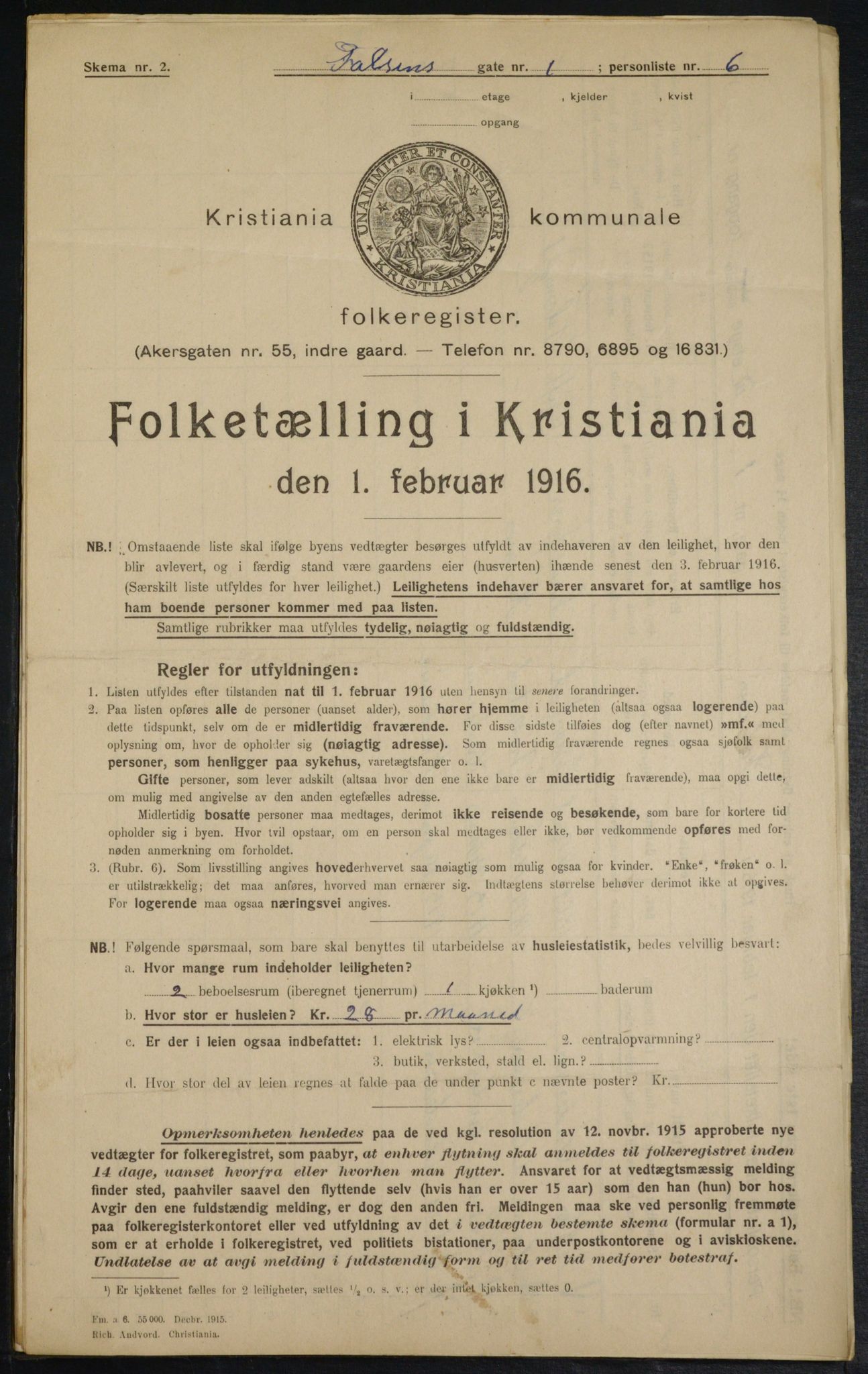 OBA, Municipal Census 1916 for Kristiania, 1916, p. 23641