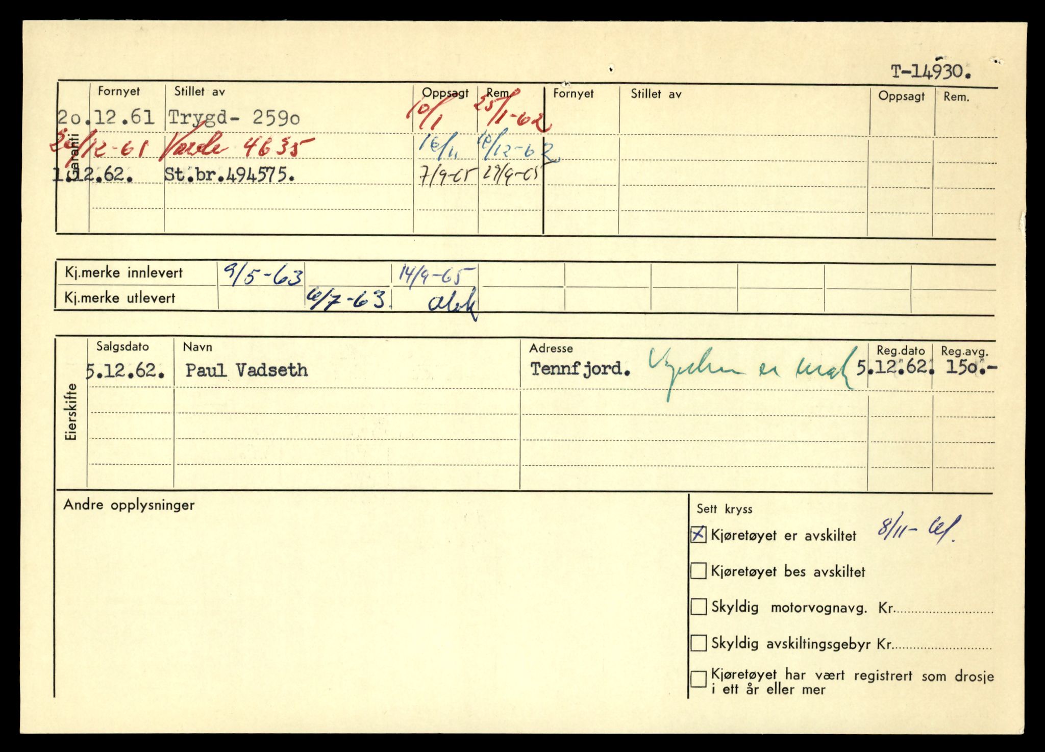 Møre og Romsdal vegkontor - Ålesund trafikkstasjon, AV/SAT-A-4099/F/Fe/L0049: Registreringskort for kjøretøy T 14864 - T 18613, 1927-1998, p. 1550