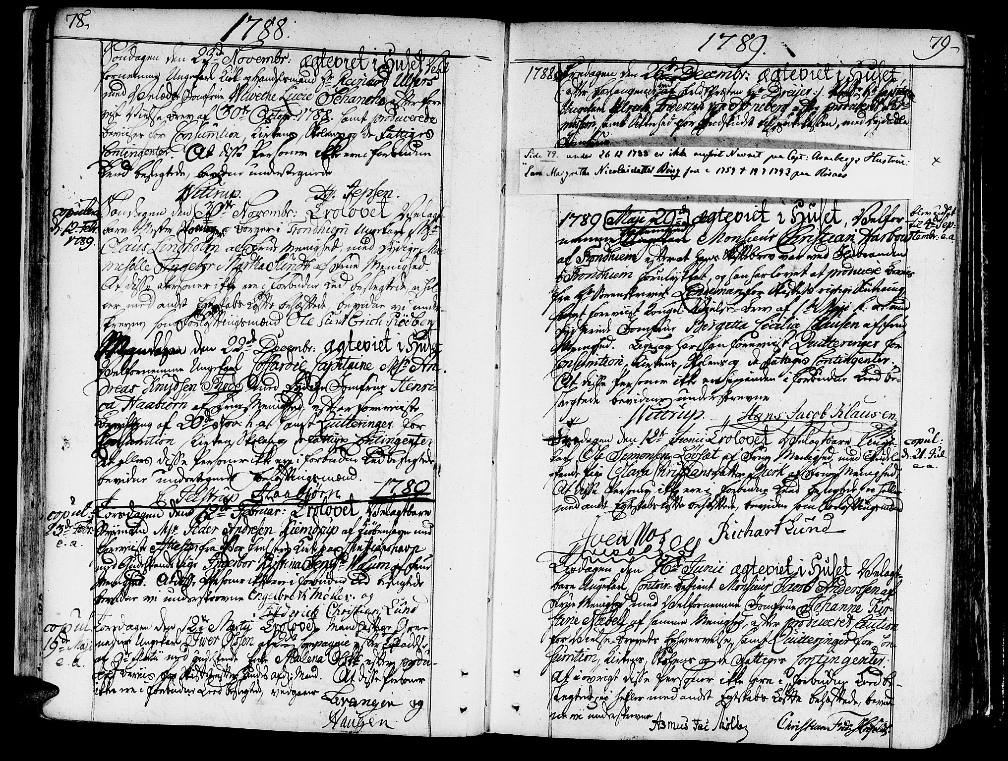 Ministerialprotokoller, klokkerbøker og fødselsregistre - Sør-Trøndelag, SAT/A-1456/602/L0105: Parish register (official) no. 602A03, 1774-1814, p. 78-79