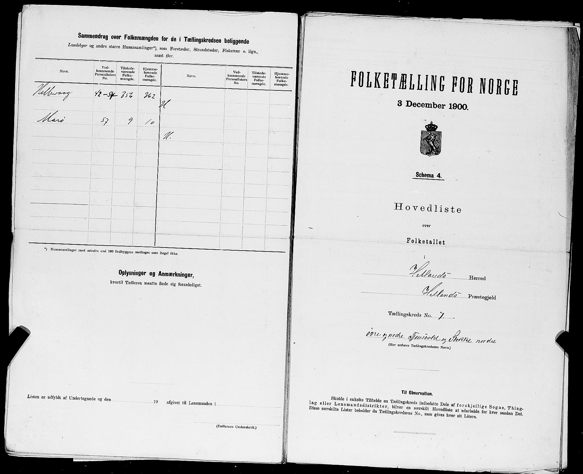 SAST, 1900 census for Hetland, 1900, p. 36