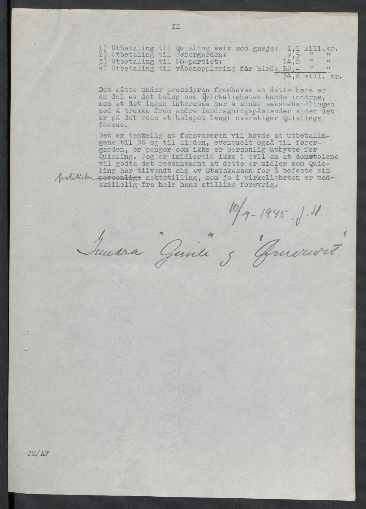 Landssvikarkivet, Oslo politikammer, AV/RA-S-3138-01/D/Da/L0003: Dnr. 29, 1945, p. 3503