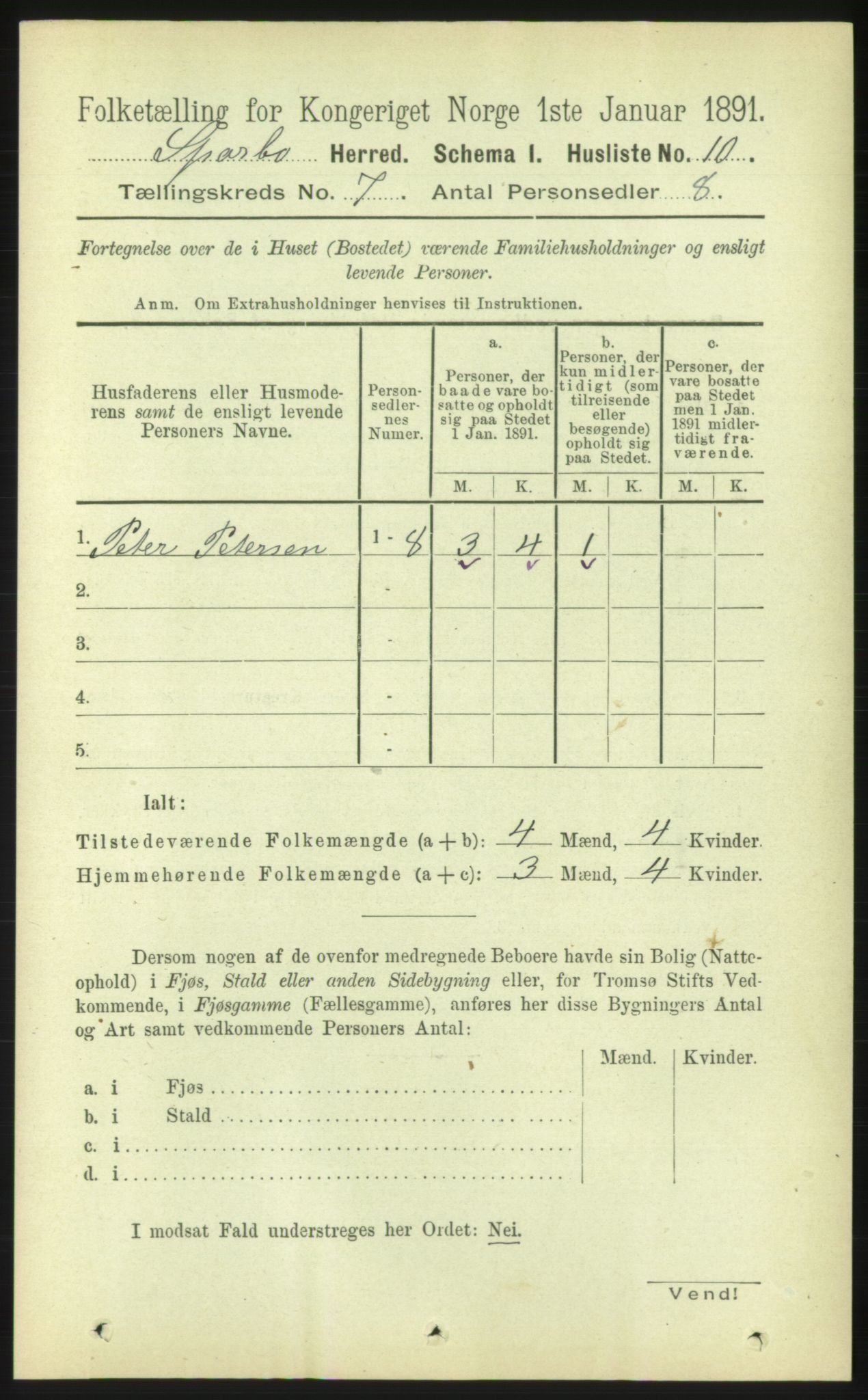 RA, 1891 census for 1731 Sparbu, 1891, p. 2345