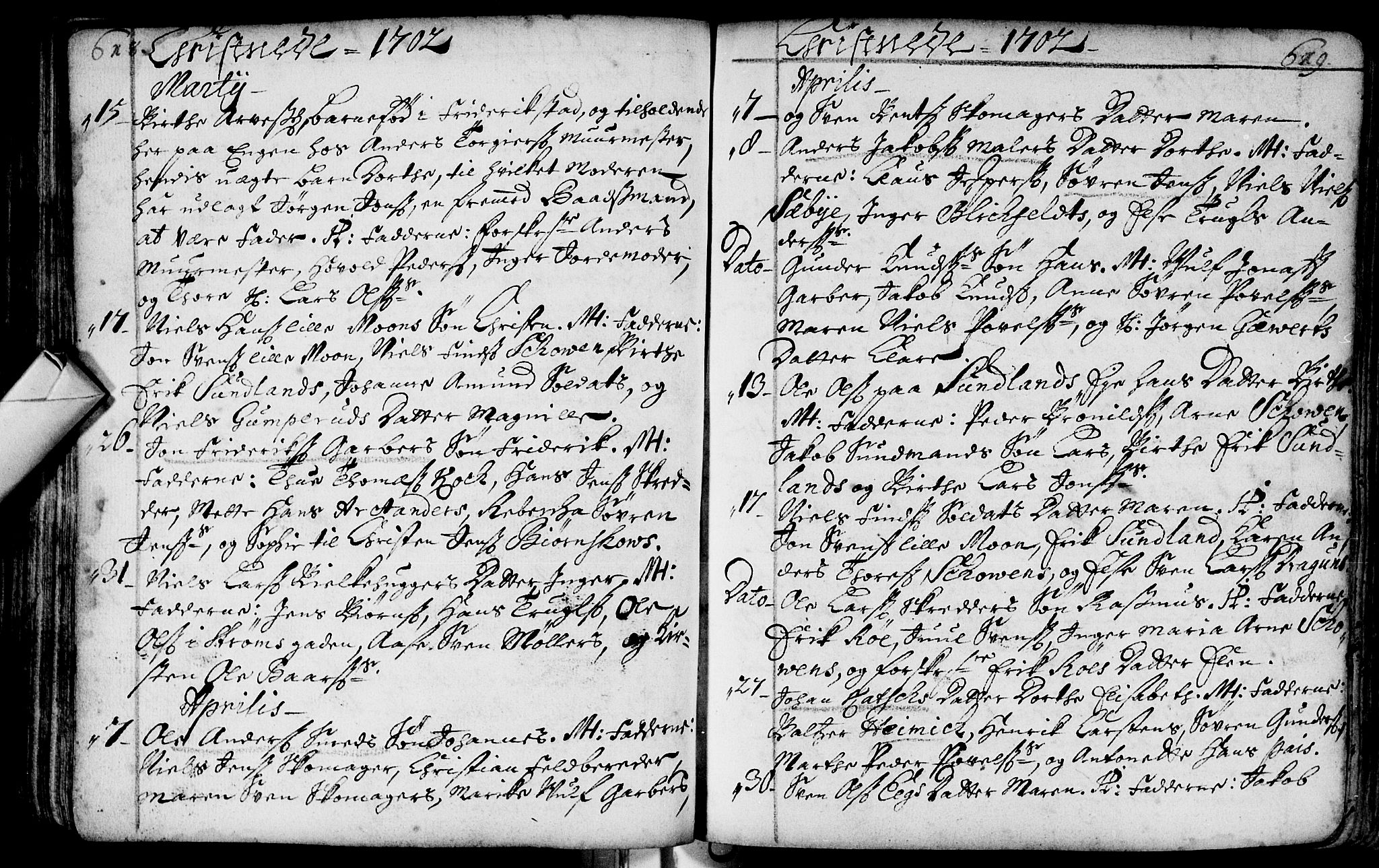 Bragernes kirkebøker, AV/SAKO-A-6/F/Fa/L0002: Parish register (official) no. I 2, 1680-1705, p. 618-619