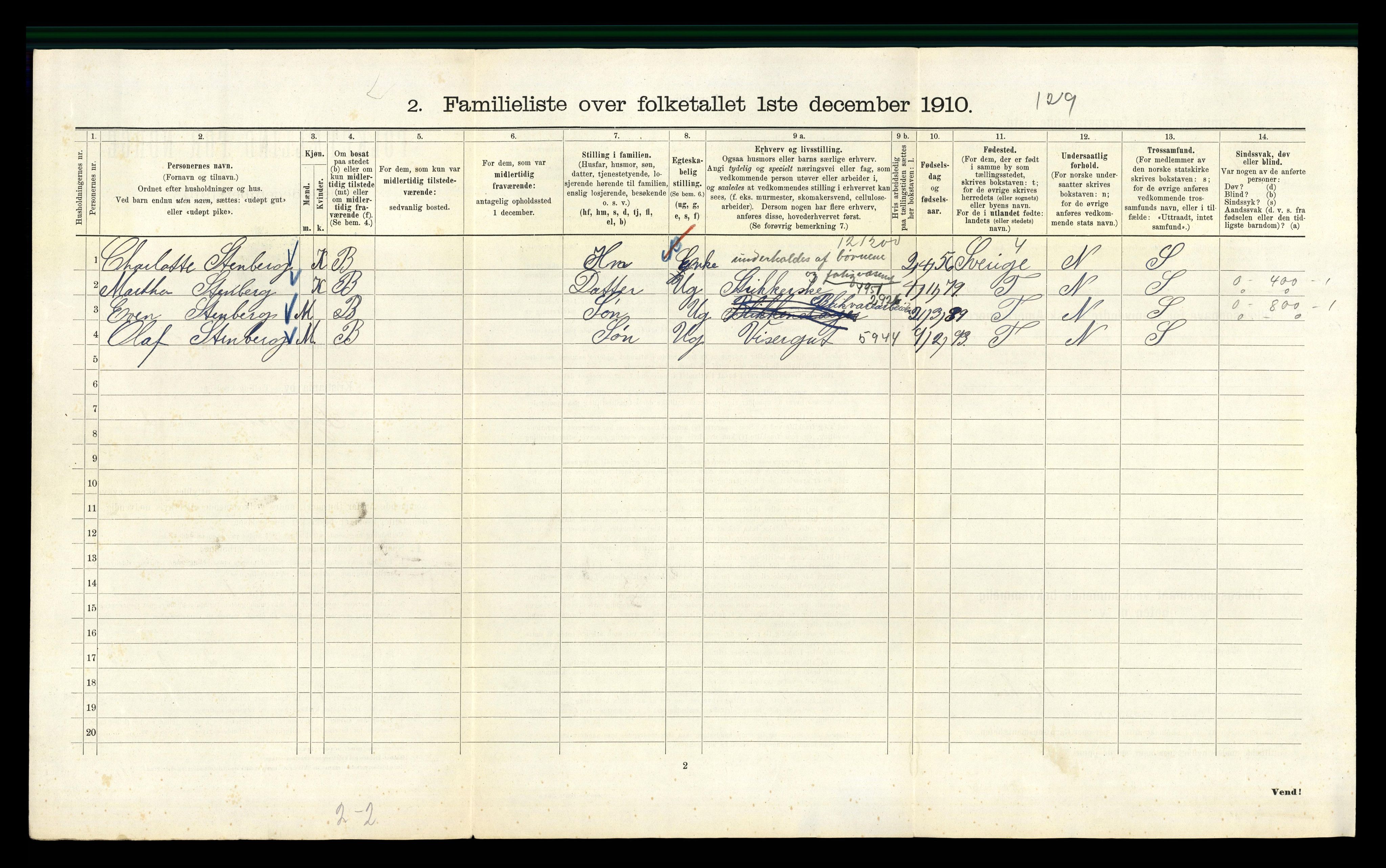 RA, 1910 census for Kristiania, 1910, p. 6148