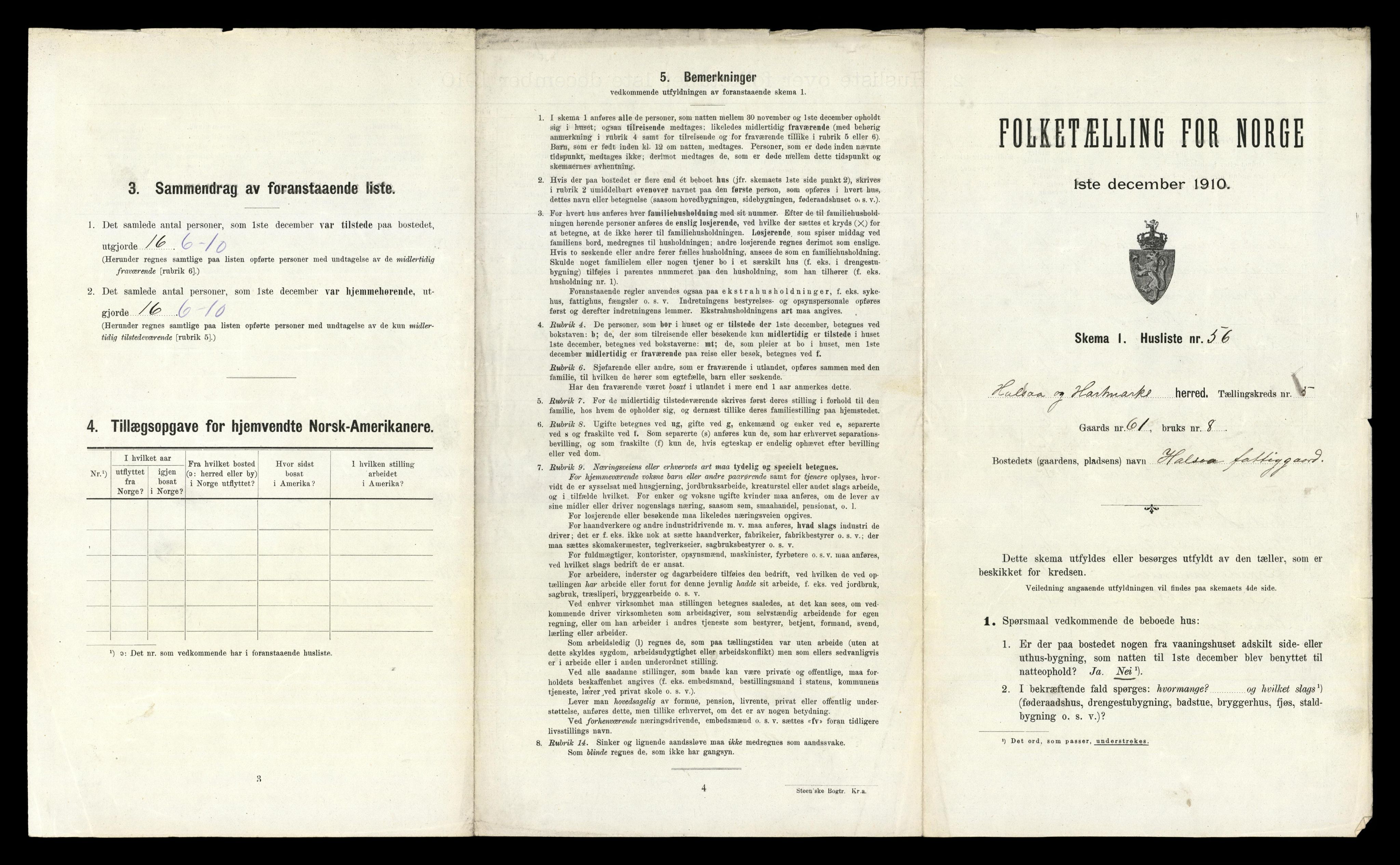 RA, 1910 census for Halse og Harkmark, 1910, p. 552