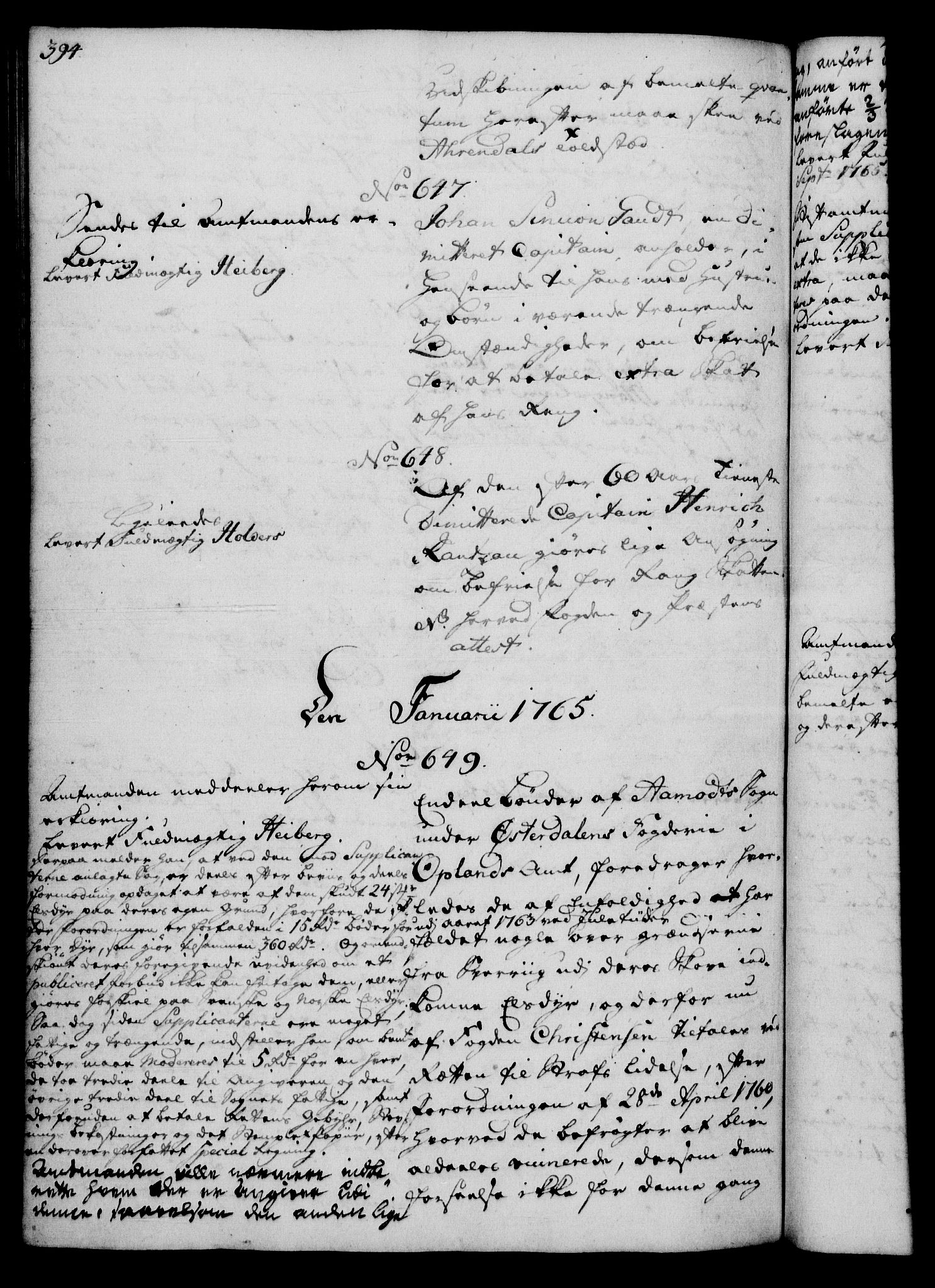 Rentekammeret, Kammerkanselliet, RA/EA-3111/G/Gh/Gha/L0035: Norsk ekstraktmemorialprotokoll (merket RK 53.80), 1759-1771, p. 394