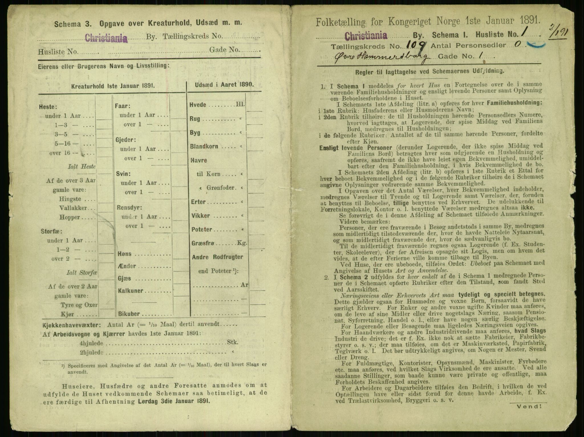 RA, 1891 census for 0301 Kristiania, 1891, p. 56354