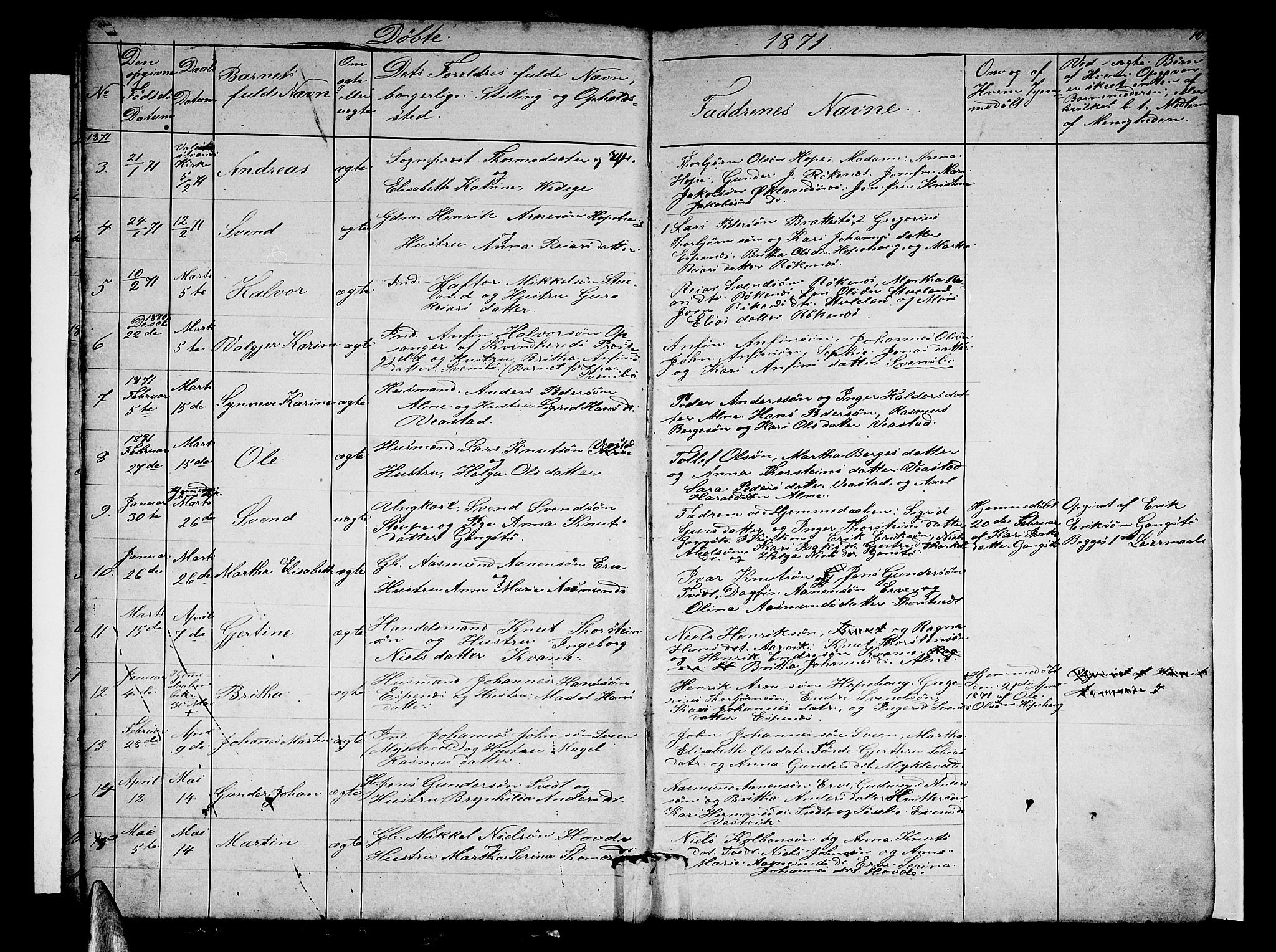 Sveio Sokneprestembete, SAB/A-78501/H/Hab: Parish register (copy) no. C 2, 1866-1886, p. 10