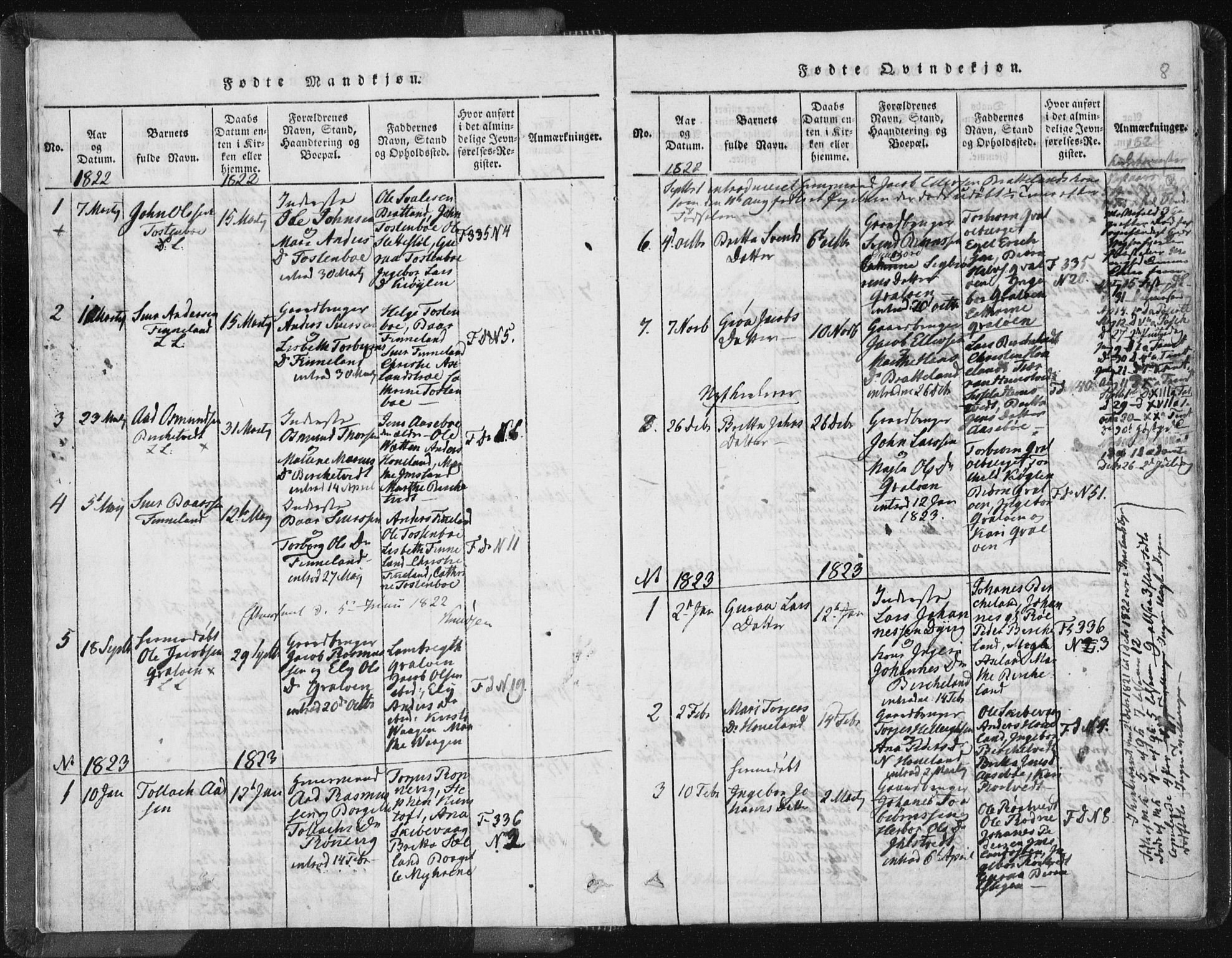 Vikedal sokneprestkontor, AV/SAST-A-101840/01/IV: Parish register (official) no. A 5, 1817-1850, p. 8