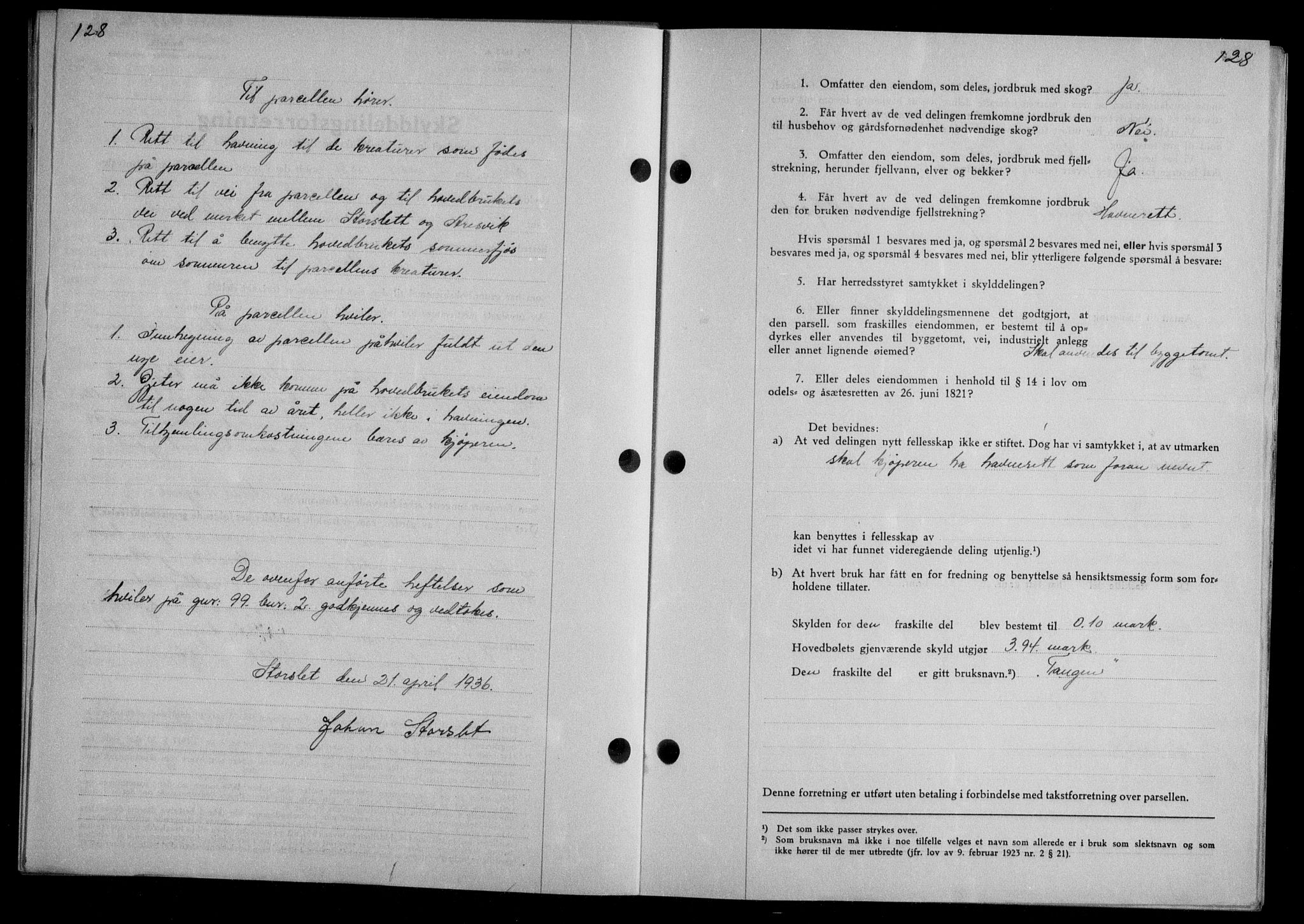 Nordmøre sorenskriveri, AV/SAT-A-4132/1/2/2Ca/L0088: Mortgage book no. 78, 1936-1936, Diary no: : 929/1936