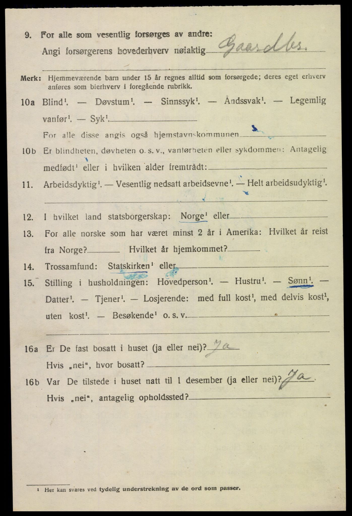 SAK, 1920 census for Øvre Sirdal, 1920, p. 1670