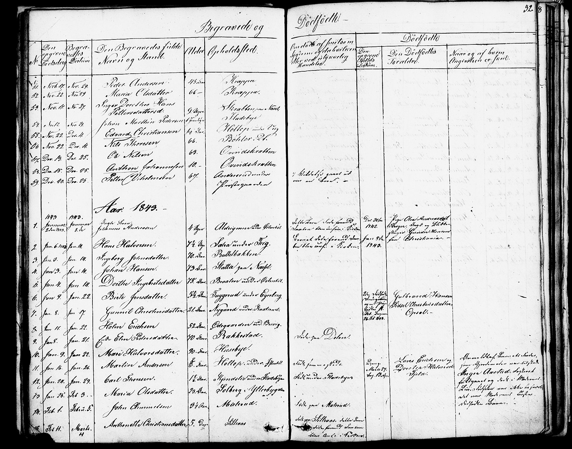 Enebakk prestekontor Kirkebøker, AV/SAO-A-10171c/F/Fa/L0013: Parish register (official) no. I 13, 1832-1882, p. 32