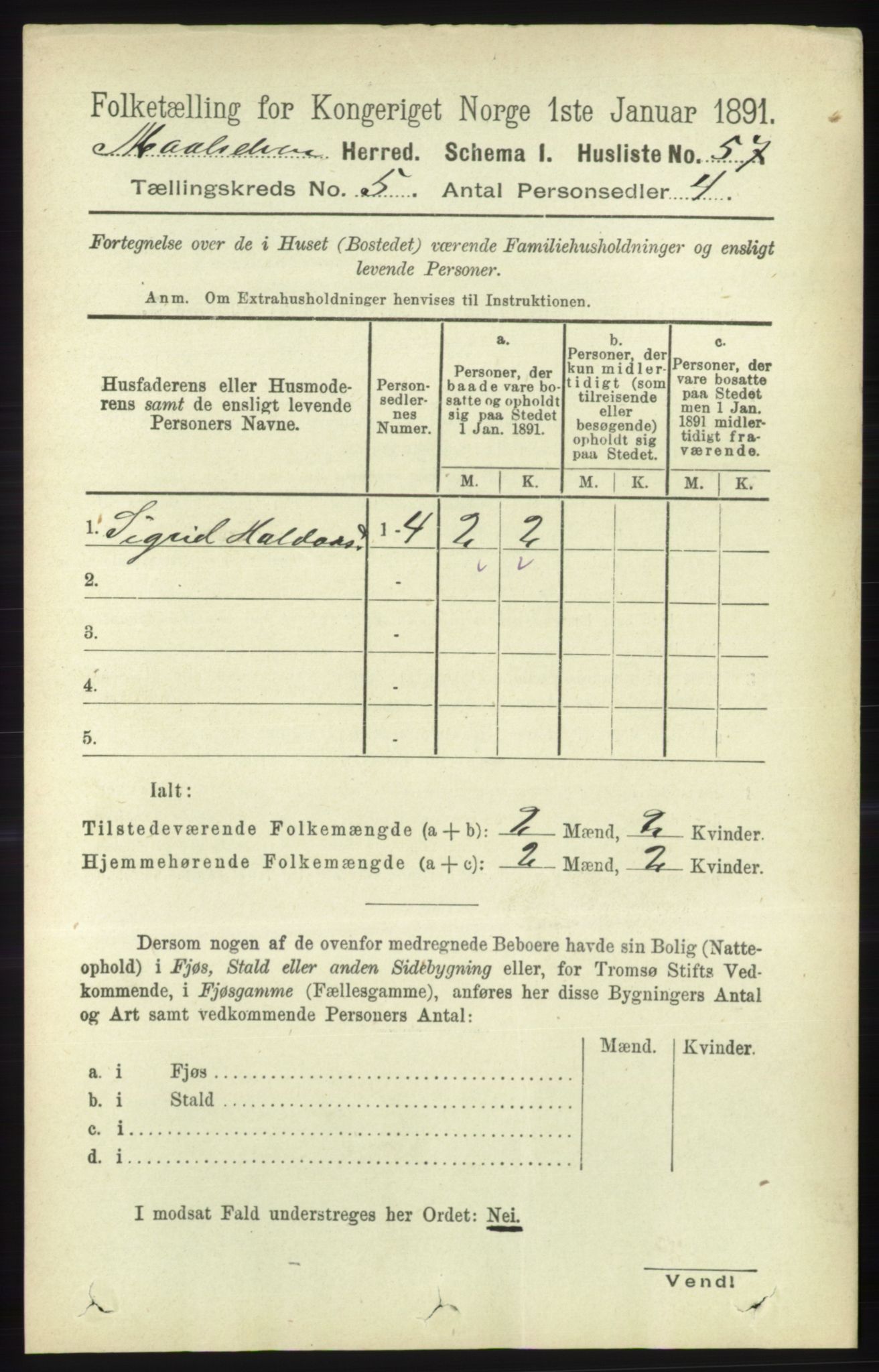 RA, 1891 census for 1924 Målselv, 1891, p. 1606