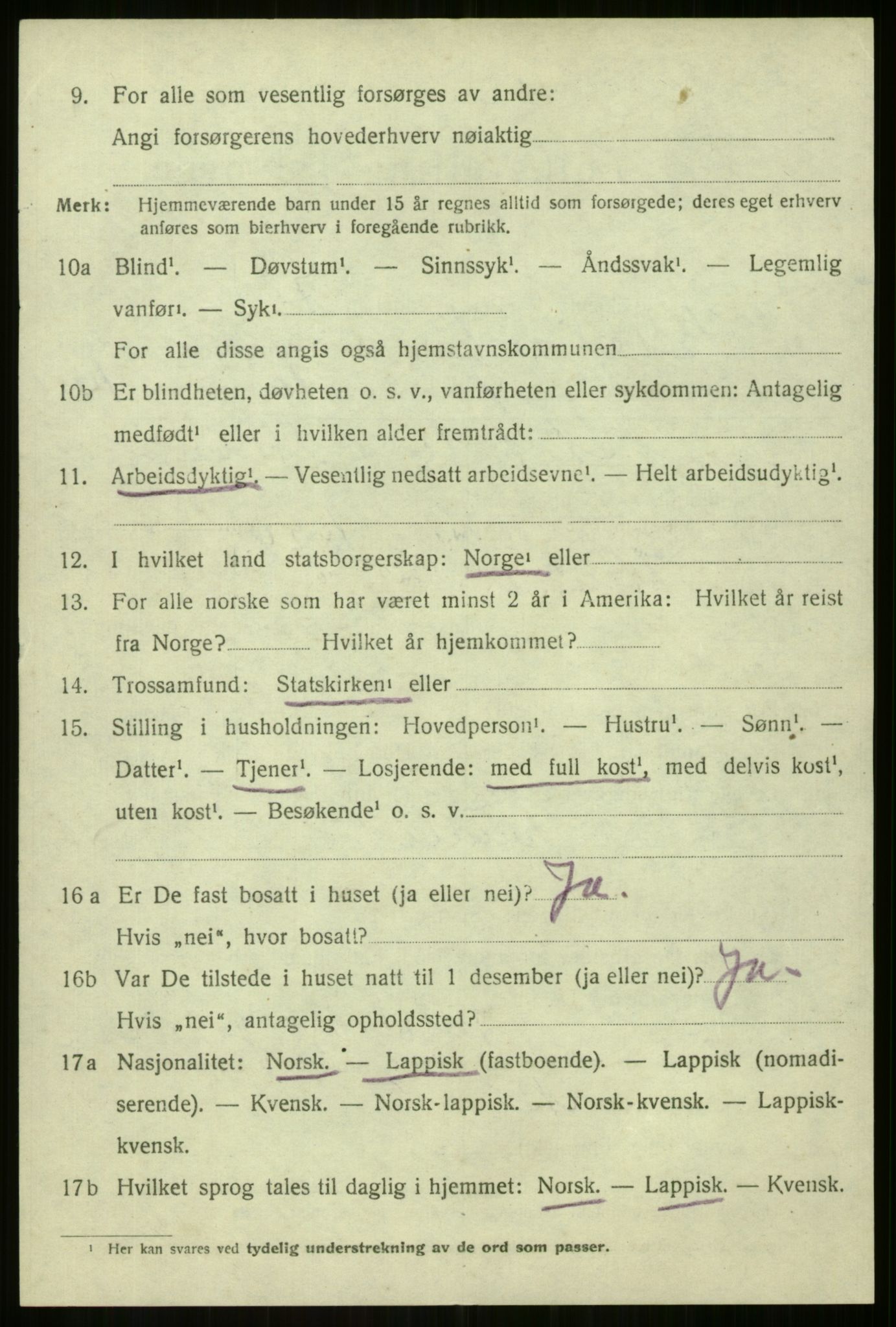 SATØ, 1920 census for Balsfjord, 1920, p. 2127