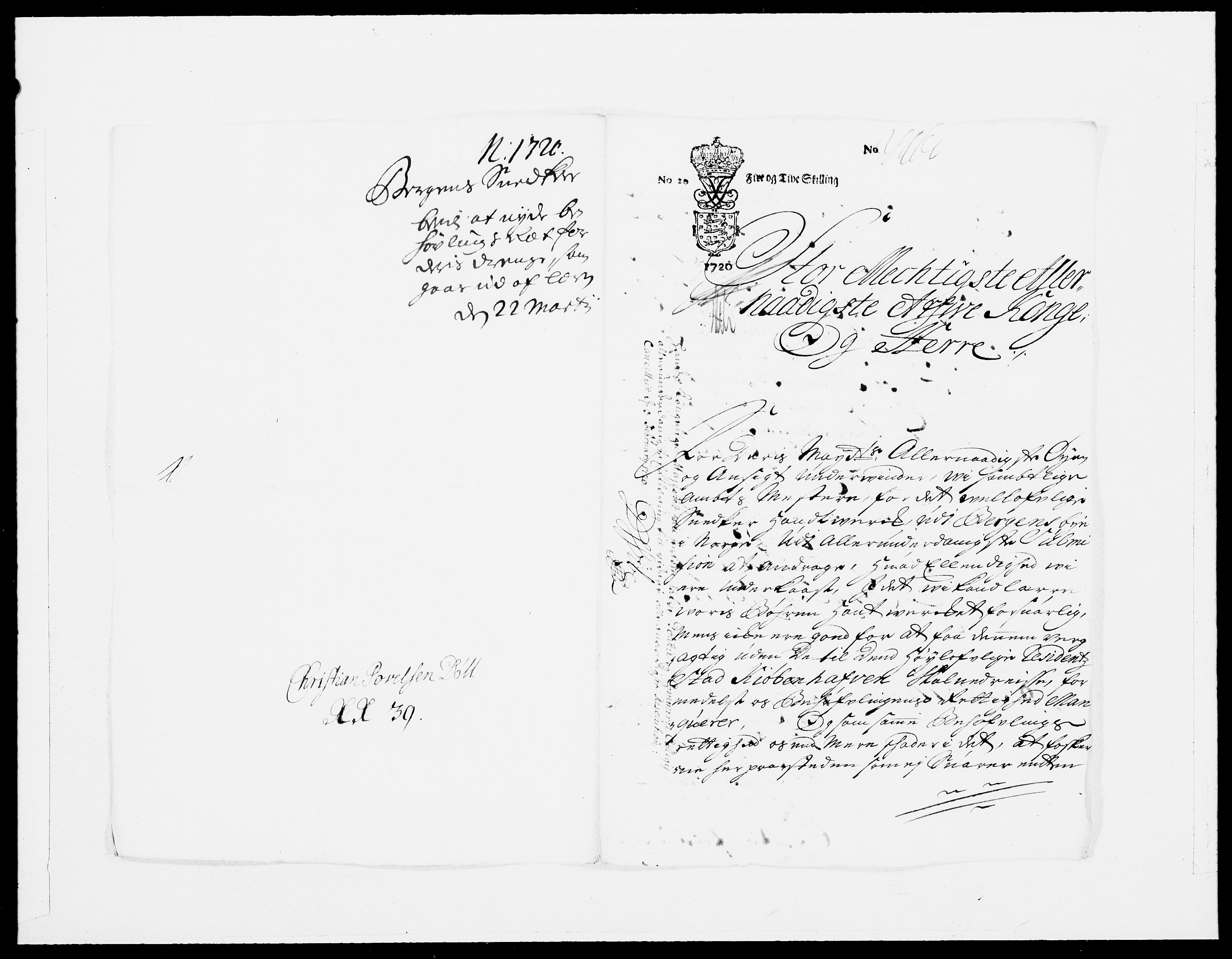 Danske Kanselli 1572-1799, AV/RA-EA-3023/F/Fc/Fcc/Fcca/L0086: Norske innlegg 1572-1799, 1720, p. 531