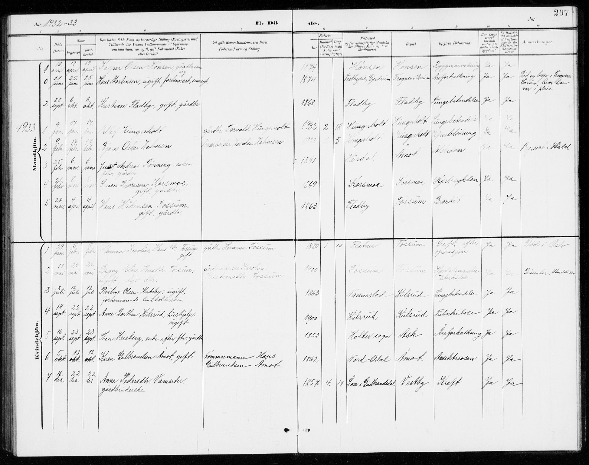 Gjerdrum prestekontor Kirkebøker, SAO/A-10412b/G/Gb/L0001: Parish register (copy) no. II 1, 1901-1944, p. 207