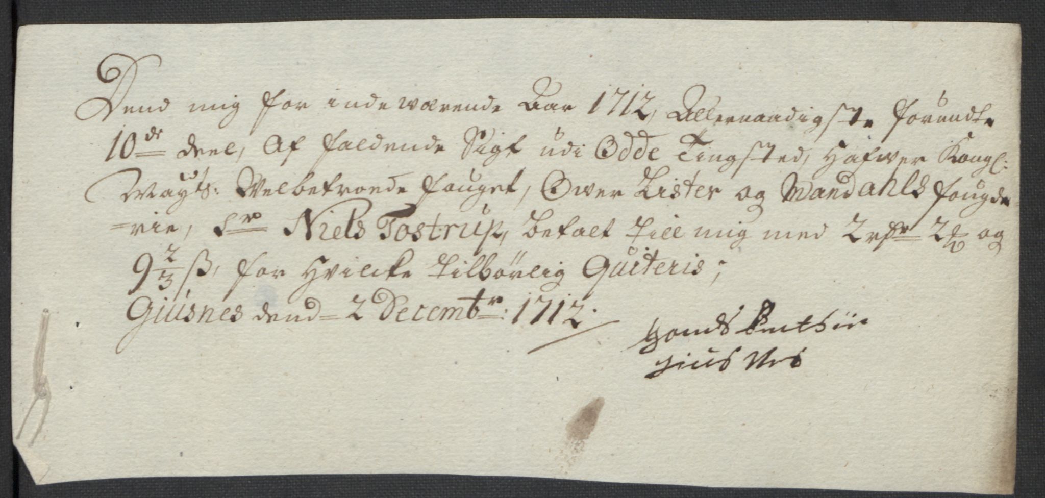 Rentekammeret inntil 1814, Reviderte regnskaper, Fogderegnskap, AV/RA-EA-4092/R43/L2555: Fogderegnskap Lista og Mandal, 1712, p. 238