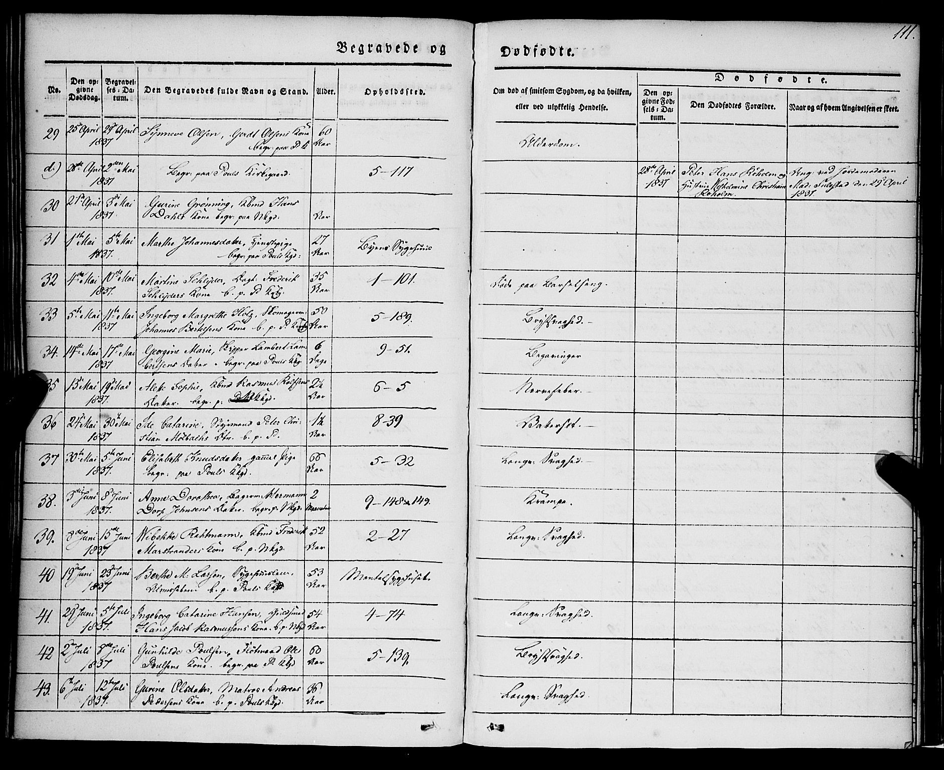 Nykirken Sokneprestembete, AV/SAB-A-77101/H/Haa/L0041: Parish register (official) no. E 1, 1833-1850, p. 111