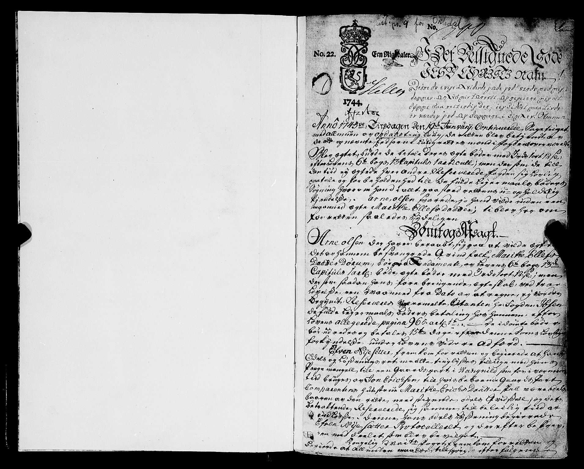 Orkdal sorenskriveri, SAT/A-4169/1/1/1A/L0009: Tingbok 8, 1745-1754, p. 1