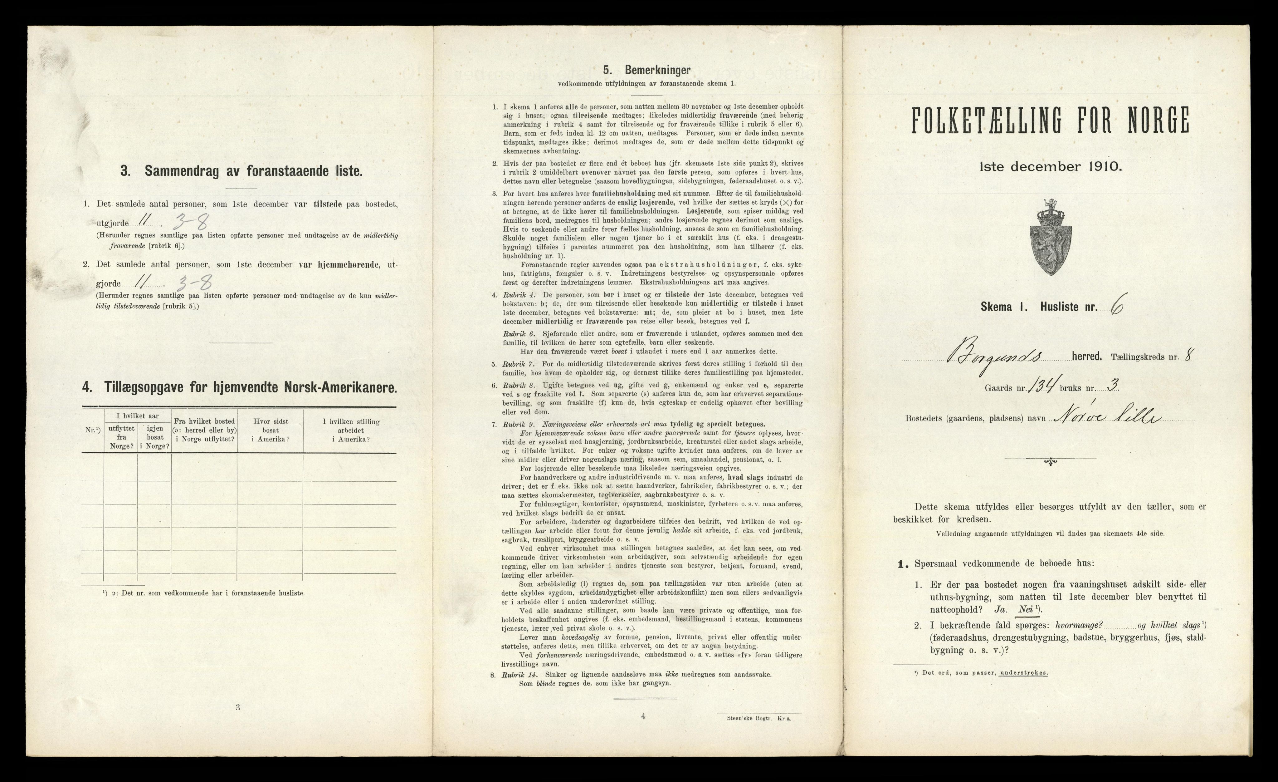 RA, 1910 census for Borgund, 1910, p. 663