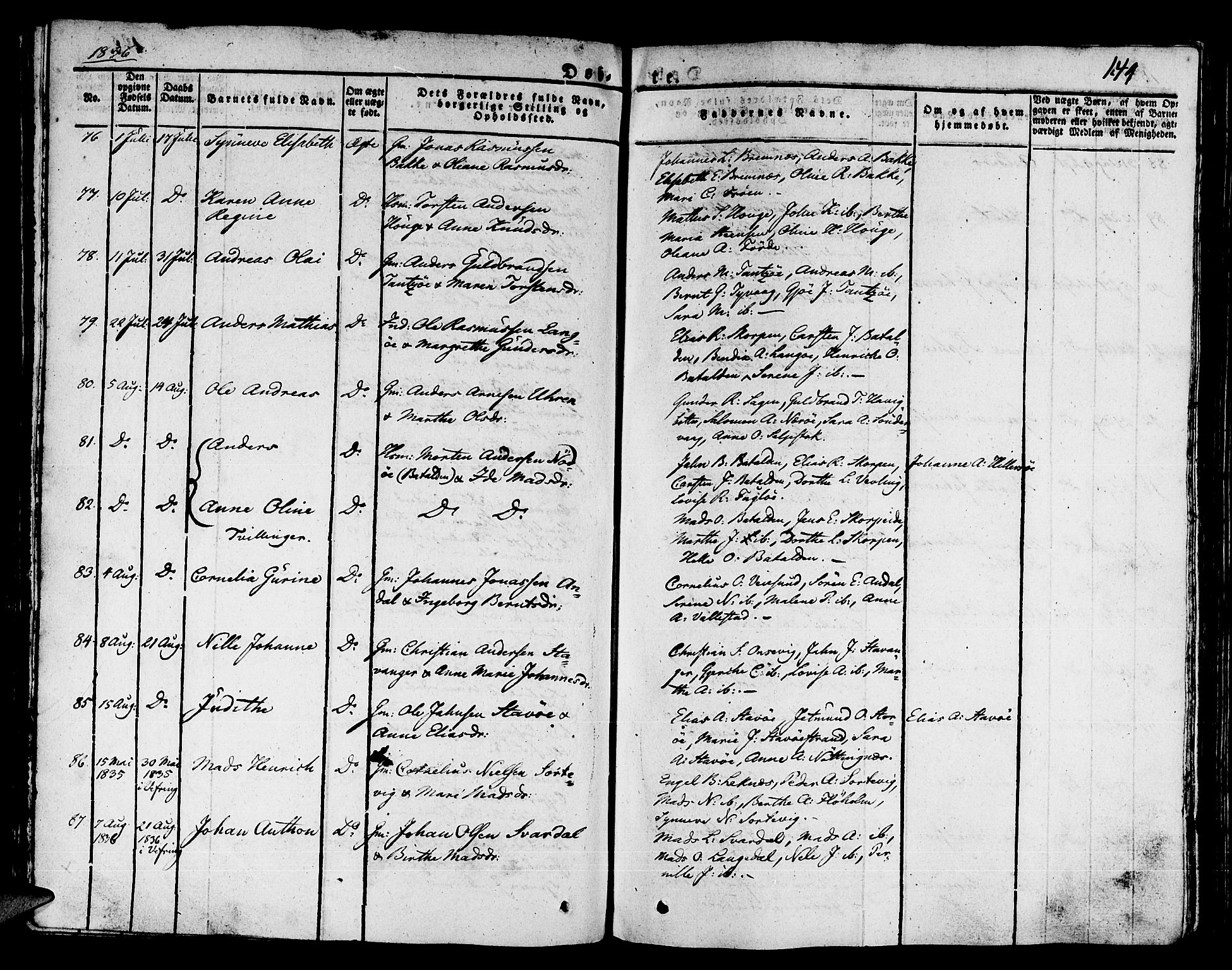 Kinn sokneprestembete, SAB/A-80801/H/Haa/Haaa/L0004/0001: Parish register (official) no. A 4I, 1822-1840, p. 149