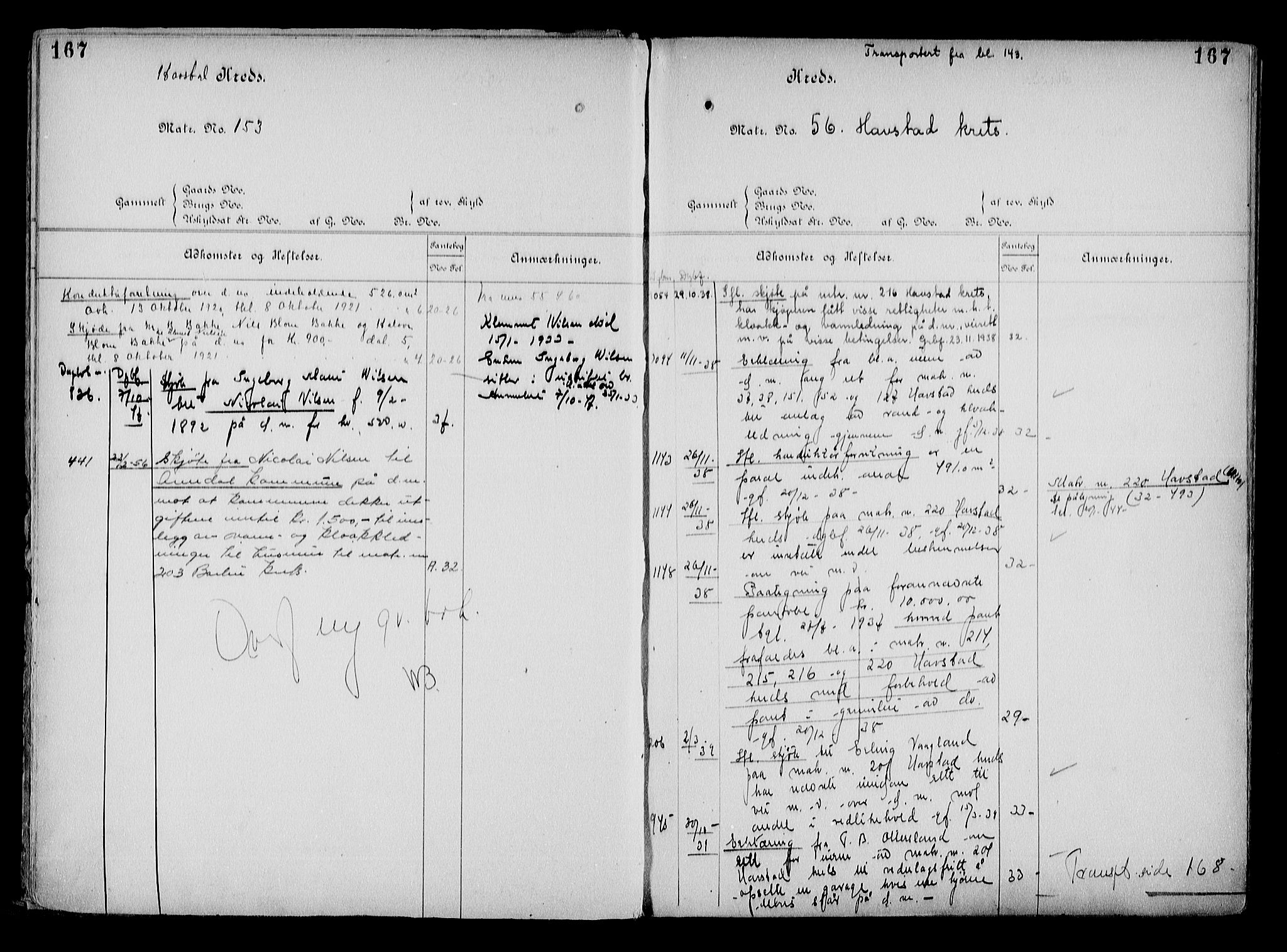 Arendal byfogd, AV/SAK-1222-0001/G/Ga/L0015: Mortgage register no. 13, 1860-1960, p. 167