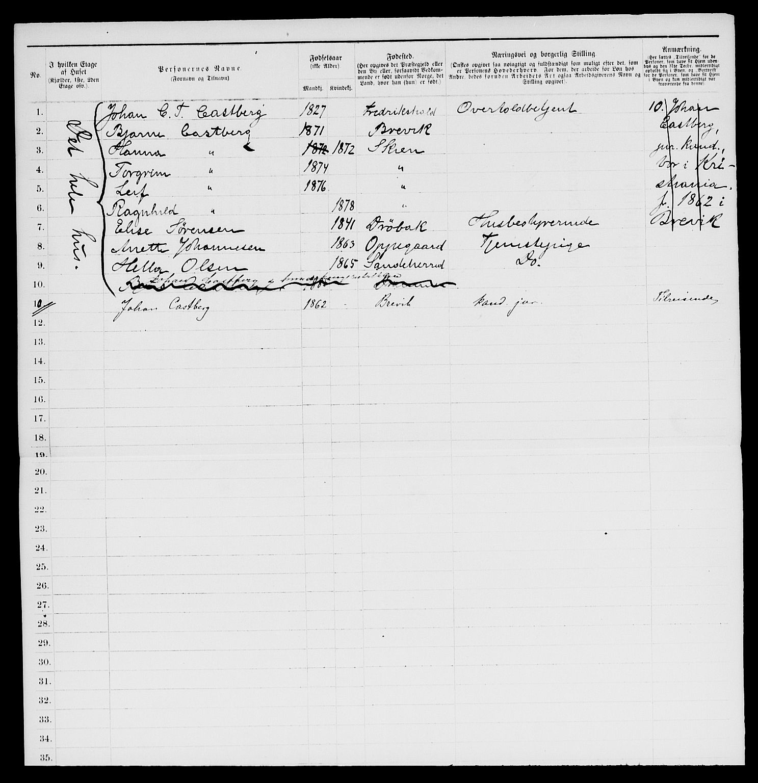 SAKO, 1885 census for 0806 Skien, 1885, p. 1502