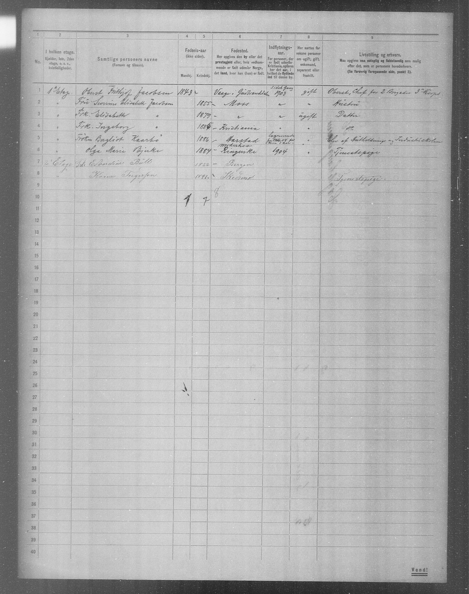 OBA, Municipal Census 1904 for Kristiania, 1904, p. 7290