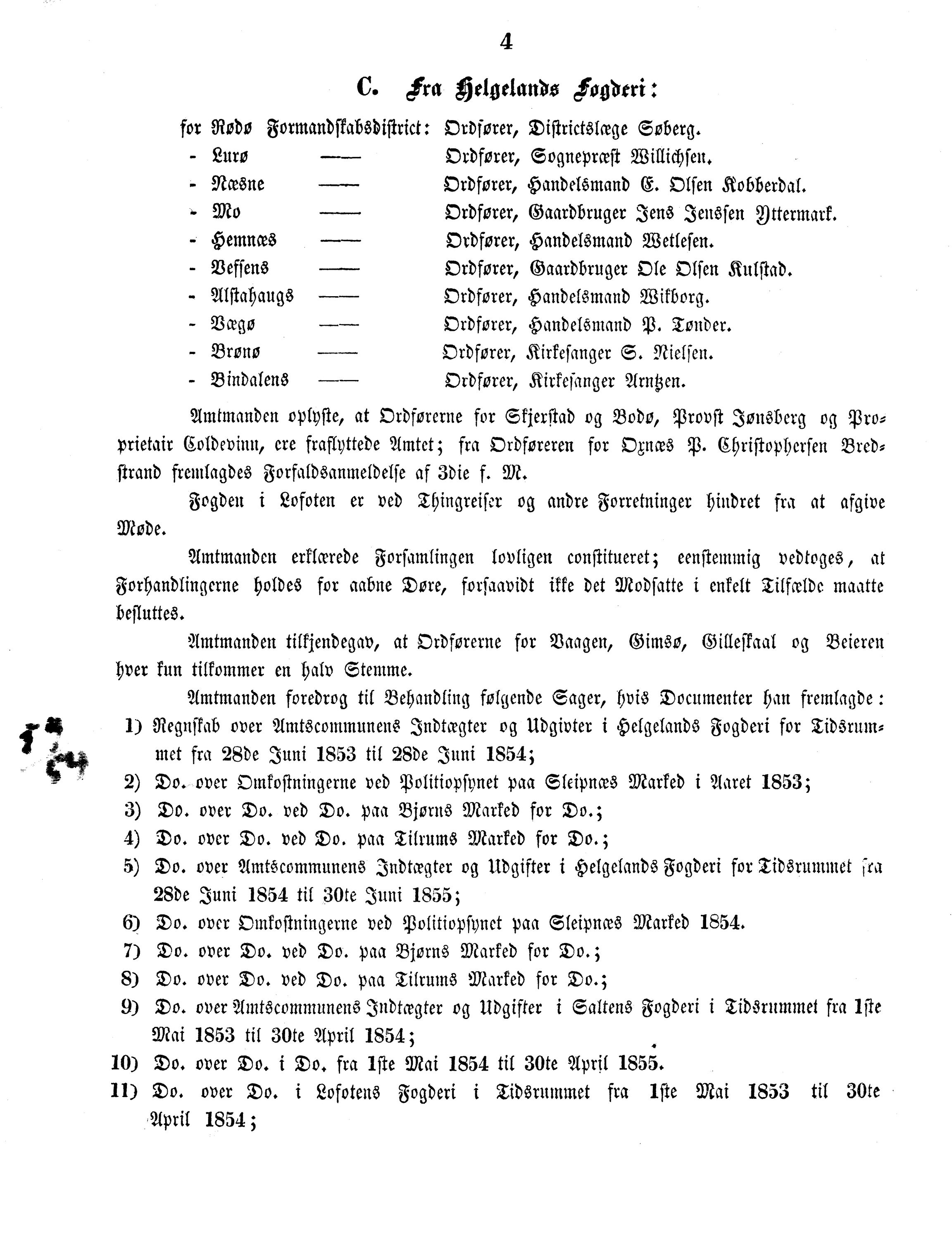 Nordland Fylkeskommune. Fylkestinget, AIN/NFK-17/176/A/Ac/L0003: Fylkestingsforhandlinger 1850-1860, 1850-1860