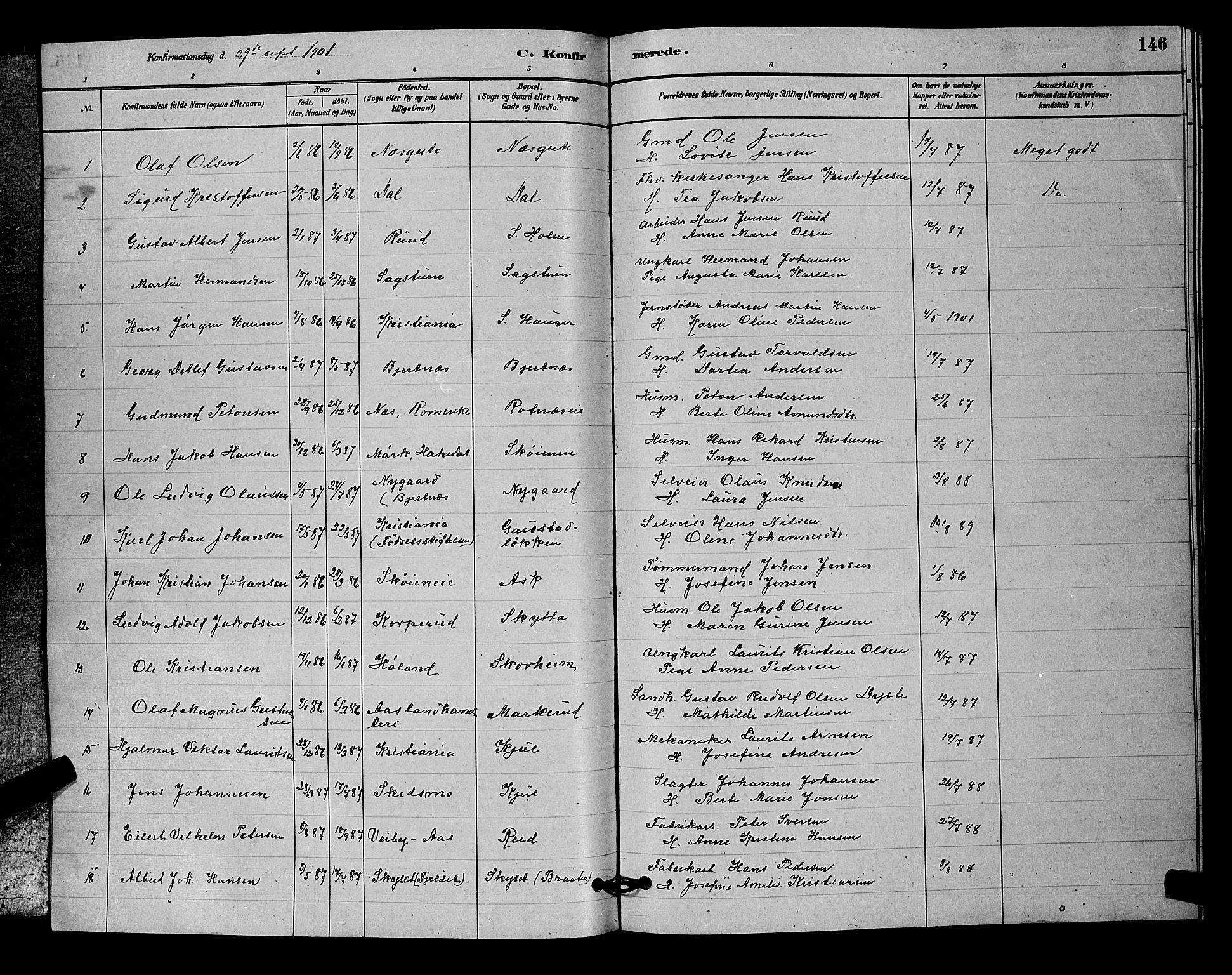 Nittedal prestekontor Kirkebøker, SAO/A-10365a/G/Ga/L0002: Parish register (copy) no. I 2, 1879-1901, p. 146