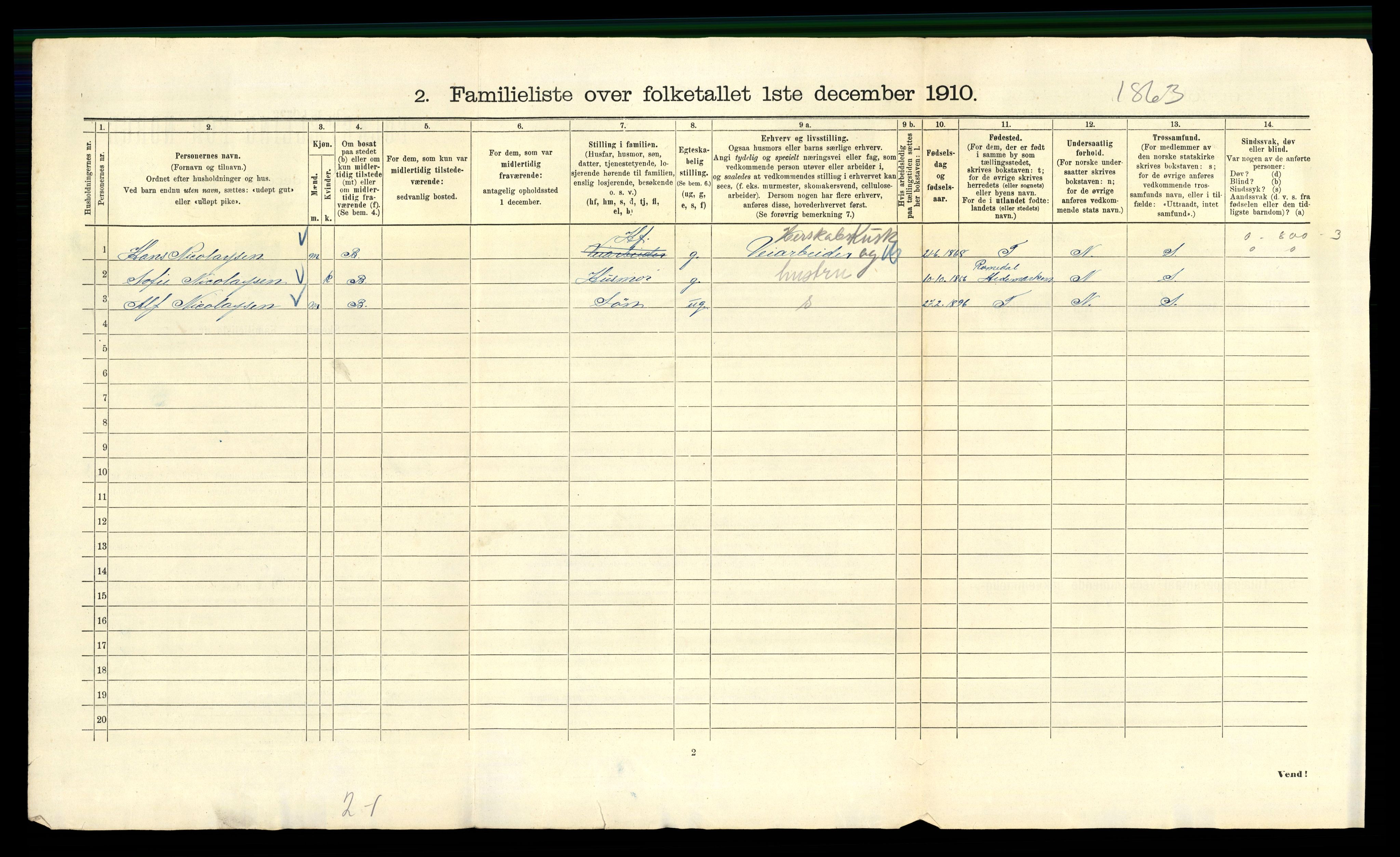 RA, 1910 census for Kristiania, 1910, p. 115336