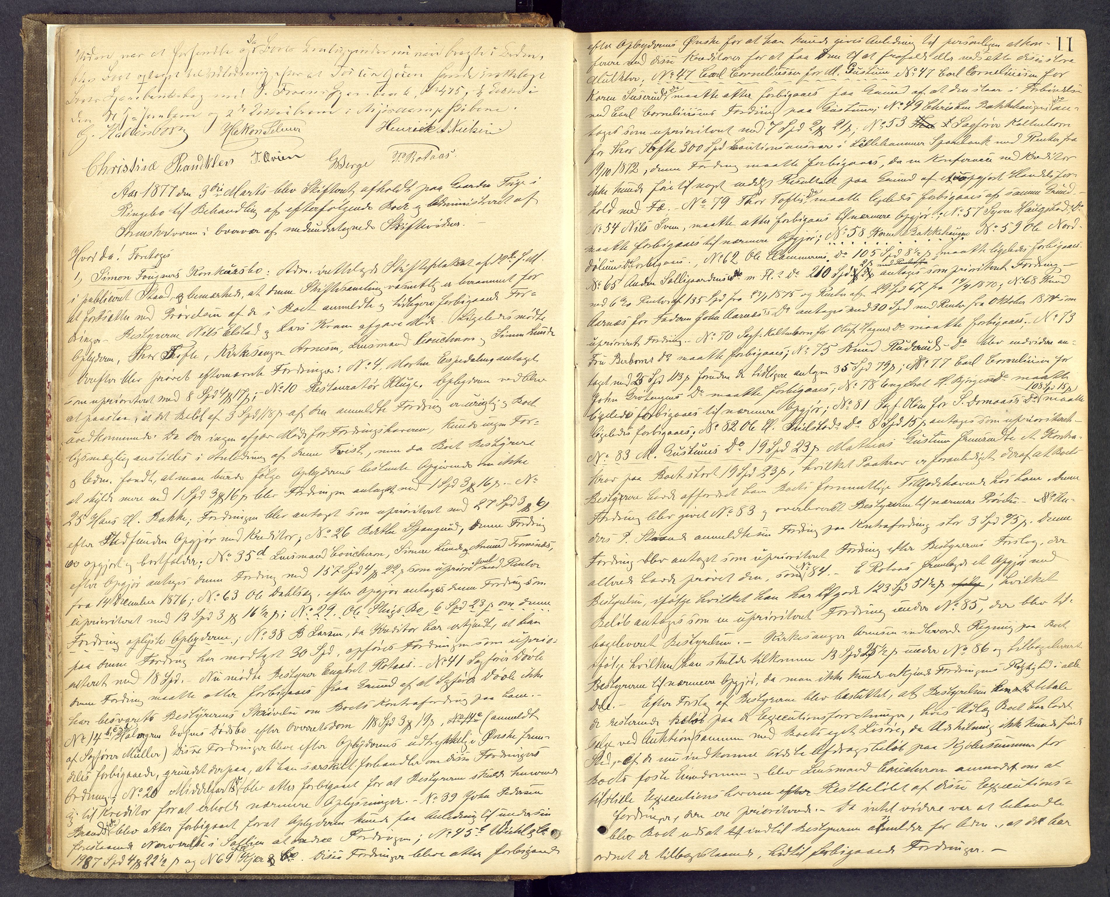 Mellom-Gudbrandsdal sorenskriveri, AV/SAH-TING-038/J/Jc/L0003: Skiftebehandlingsprotokoll, 1876-1885, p. 11