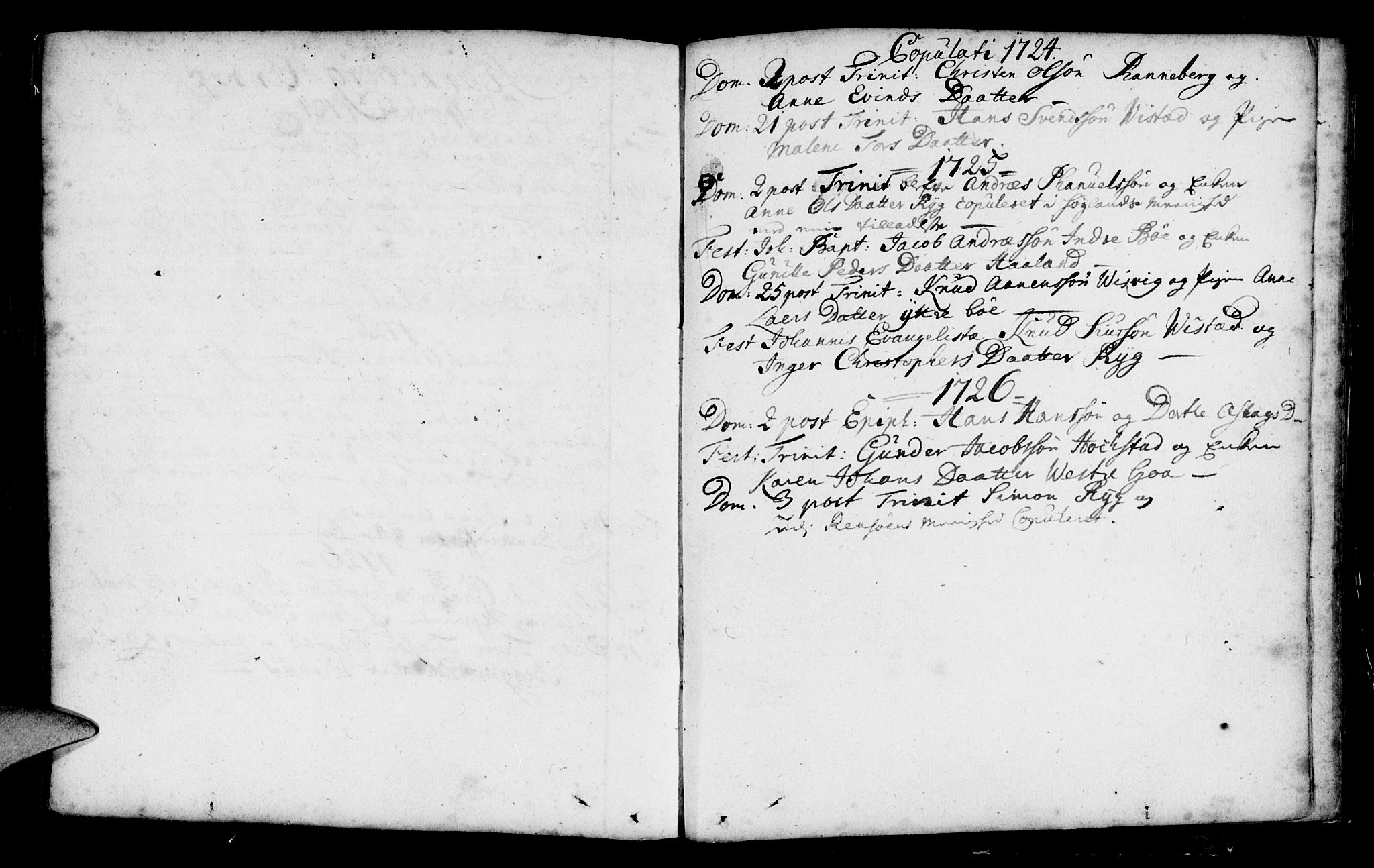 Domkirken sokneprestkontor, SAST/A-101812/001/30/30BA/L0001: Parish register (official) no. A 1 /2, 1724-1726