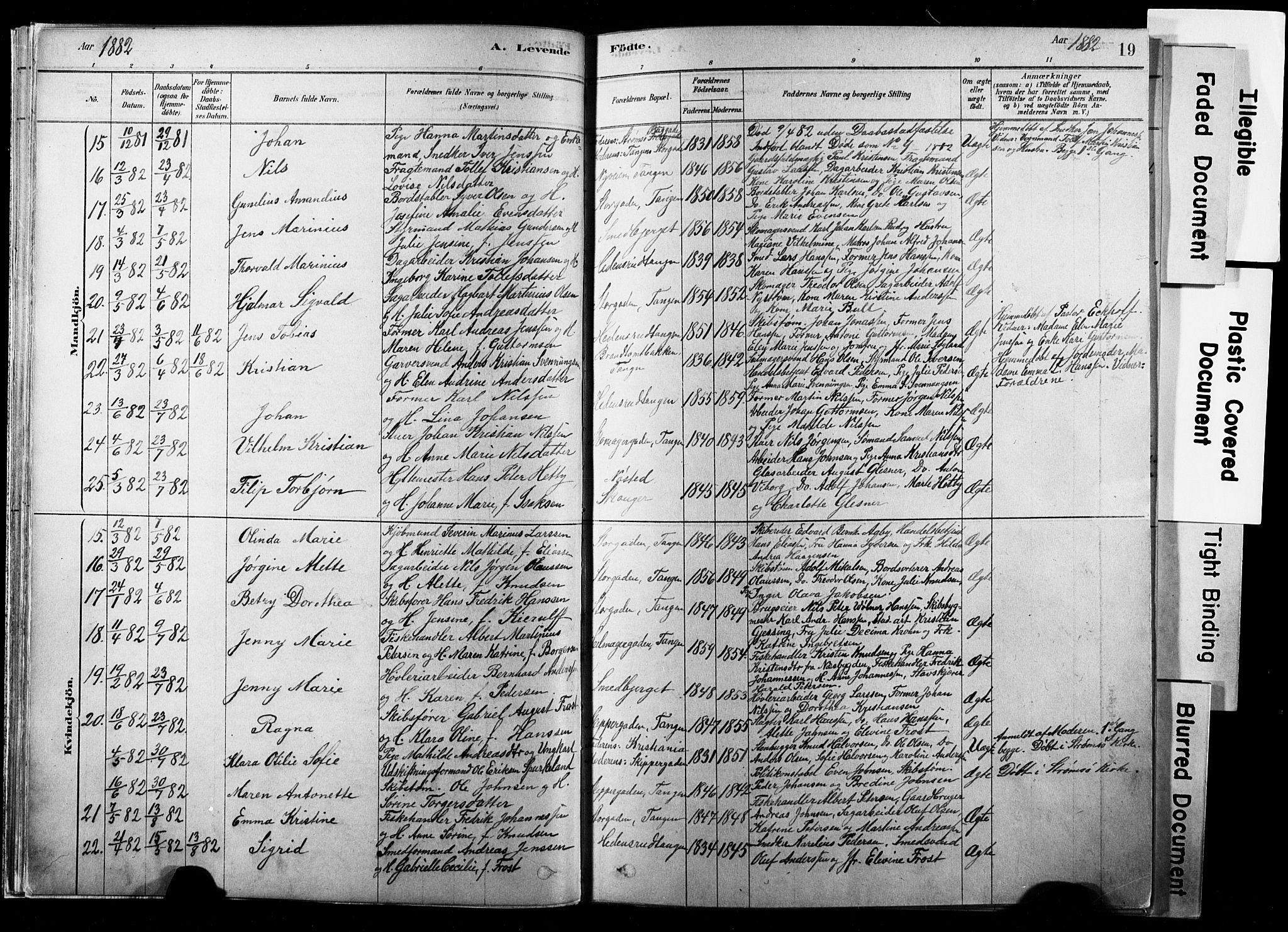 Strømsø kirkebøker, AV/SAKO-A-246/F/Fb/L0006: Parish register (official) no. II 6, 1879-1910, p. 19