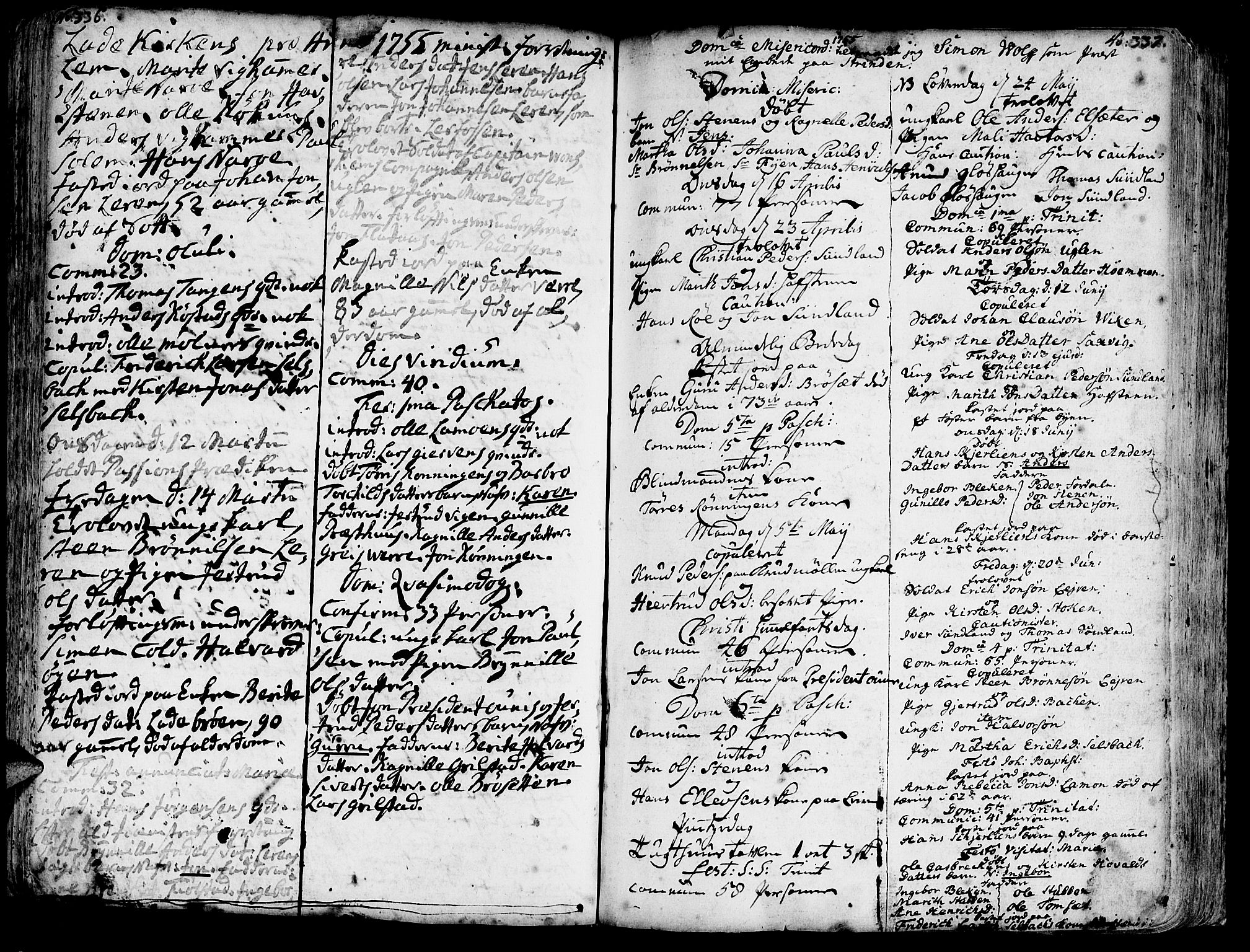 Ministerialprotokoller, klokkerbøker og fødselsregistre - Sør-Trøndelag, SAT/A-1456/606/L0275: Parish register (official) no. 606A01 /1, 1727-1780, p. 336-337