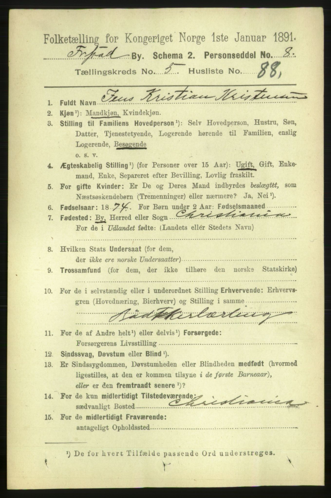 RA, 1891 census for 0103 Fredrikstad, 1891, p. 7654